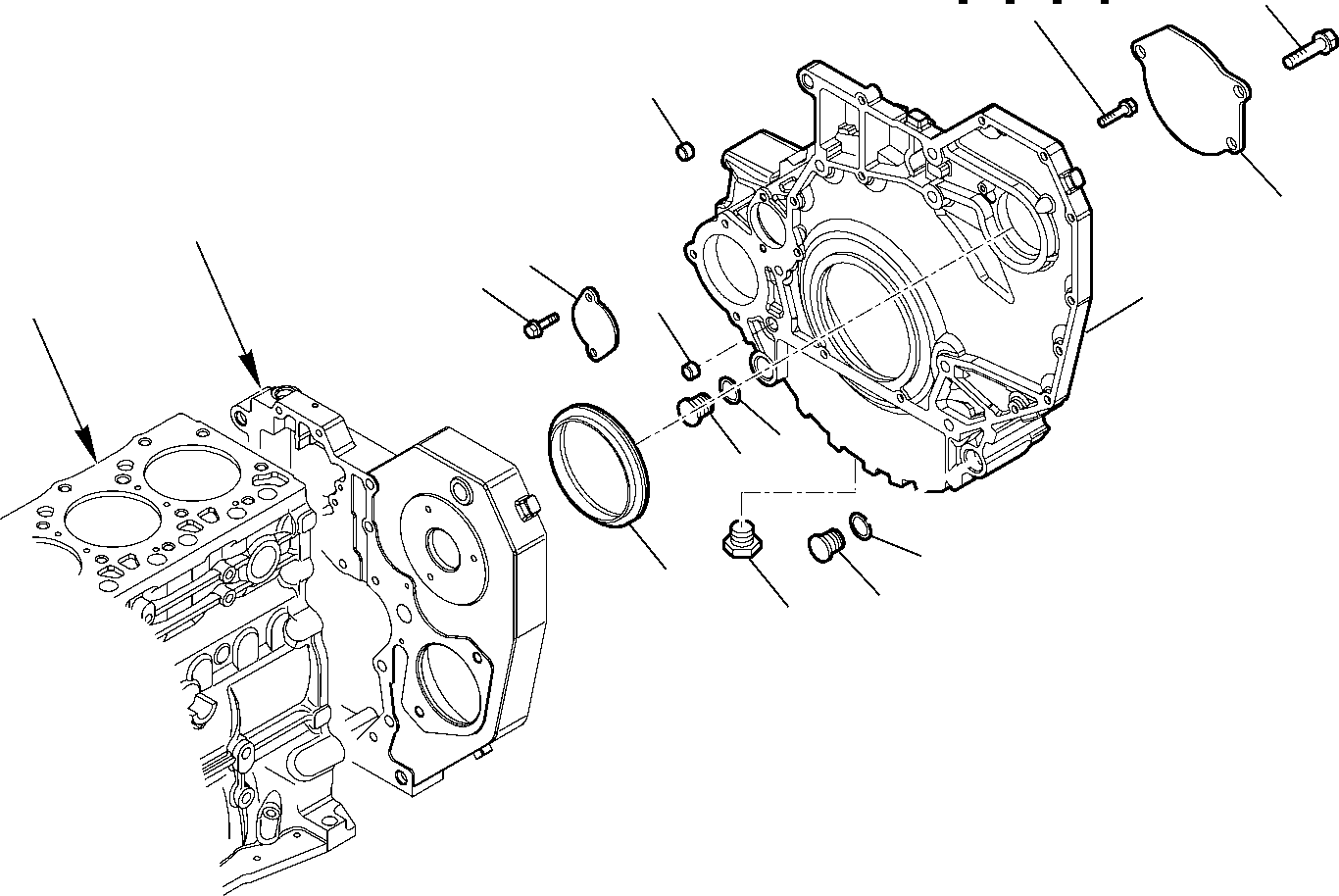 Komatsu parts book diagram for WB97S-5 S/N F00003-Up: FLYWHEEL HOUSING