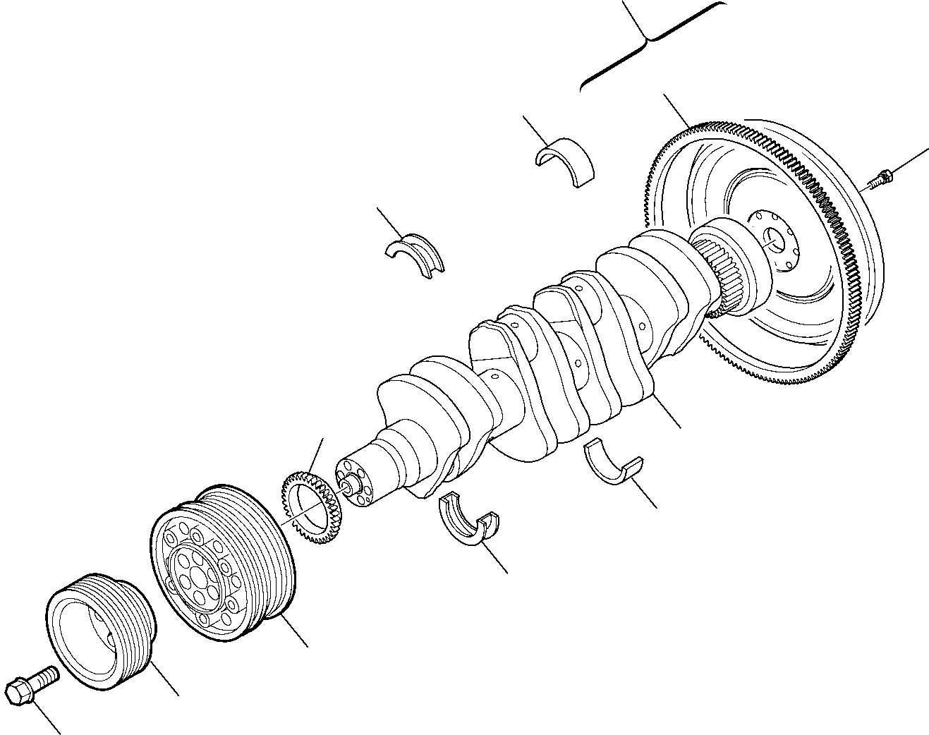 Komatsu parts book diagram for WB97S-5 S/N F00003-Up: CRANKSHAFT