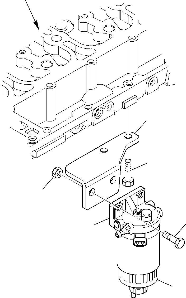 Komatsu parts book diagram for WB97S-5 S/N F00003-Up: FUEL FILTER