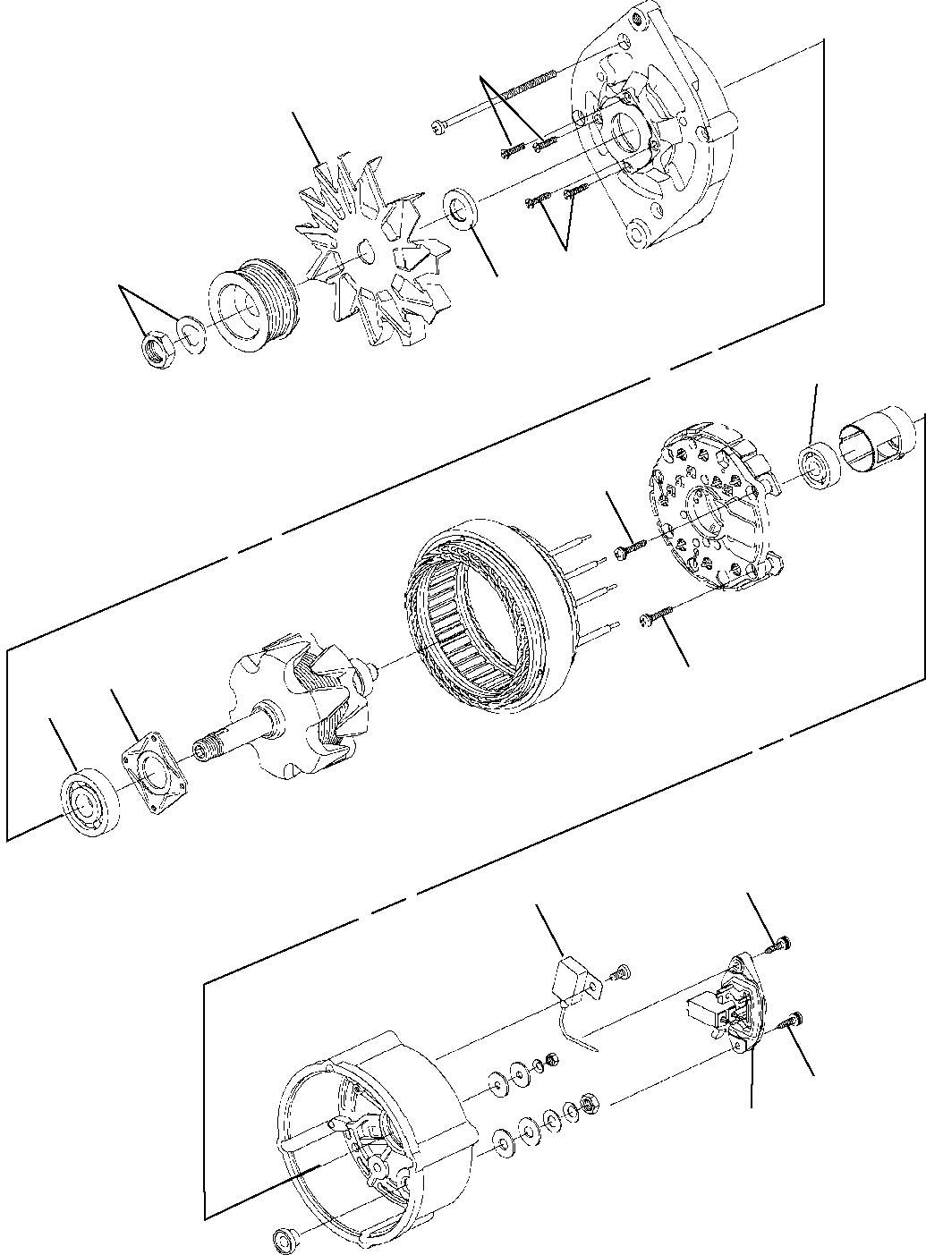 Komatsu parts book diagram for WB97S-5 S/N F00003-Up: GENERATOR (2/2)