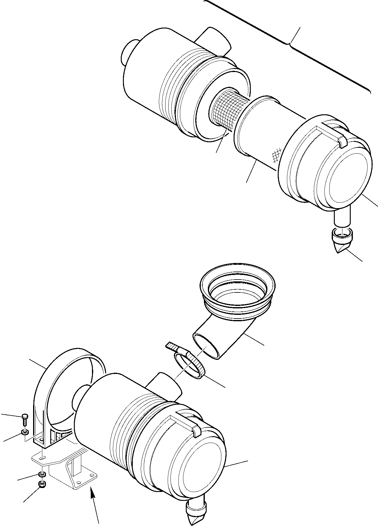 Komatsu parts book diagram for WB97S-5 S/N F00003-Up: AIR FILTER