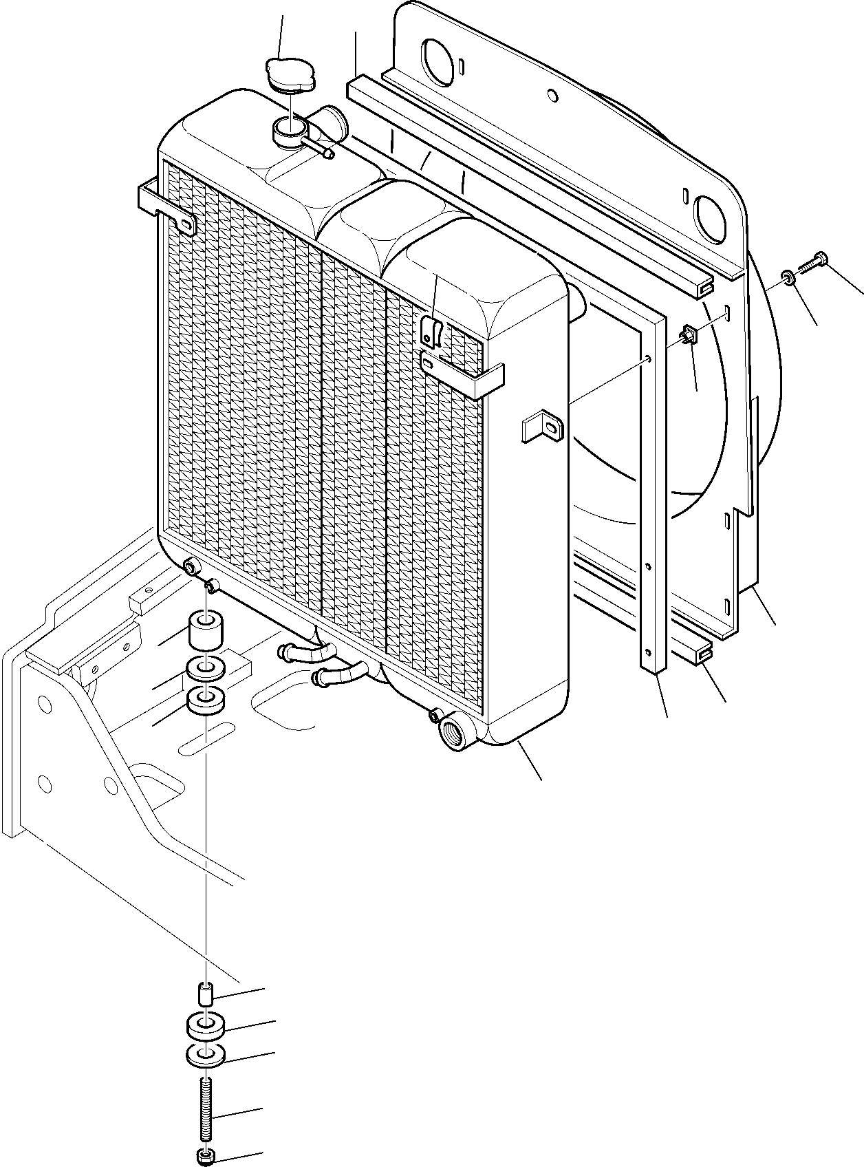 Komatsu parts book diagram for WB97S-5 S/N F00003-Up: RADIATOR (2/2)