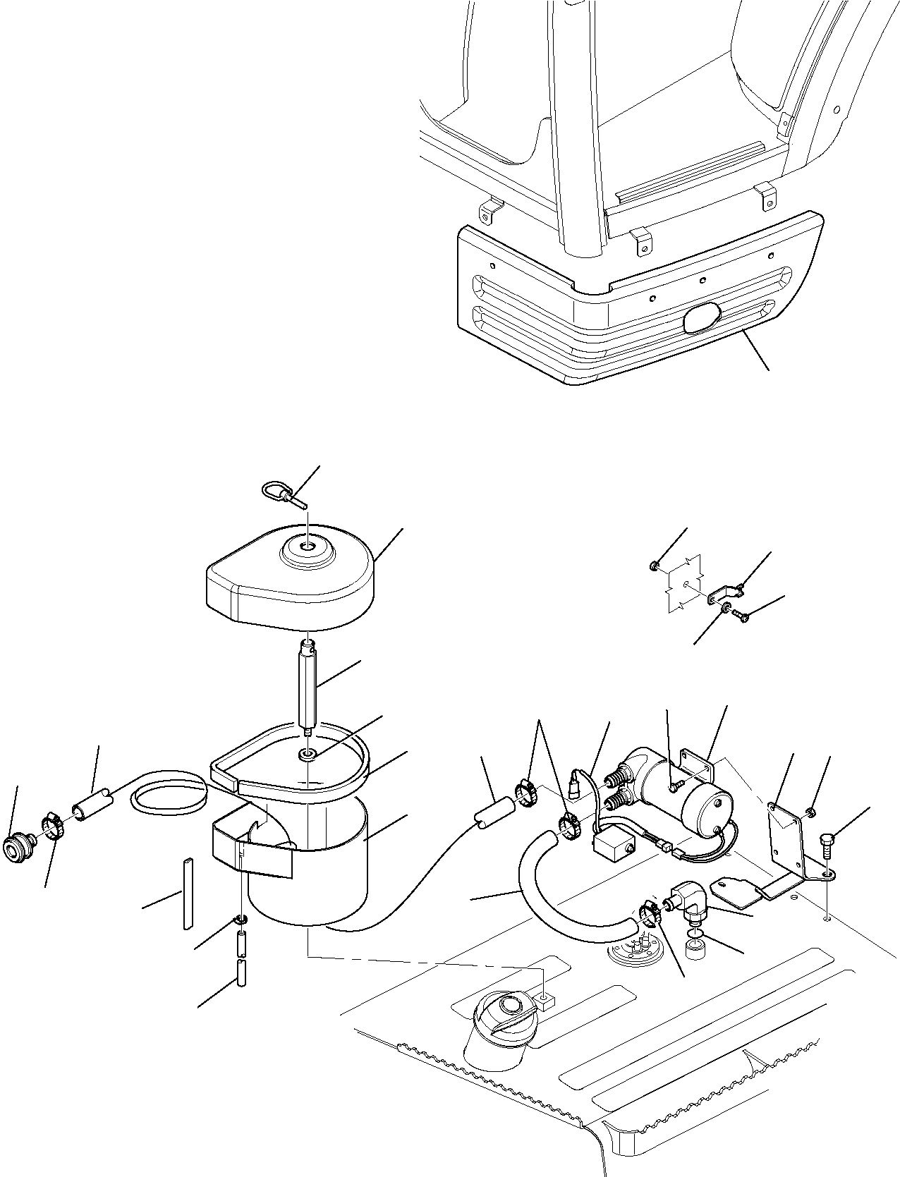 Komatsu parts book diagram for WB97S-5 S/N F00003-Up: SELF FUEL SUPPLY PUMP