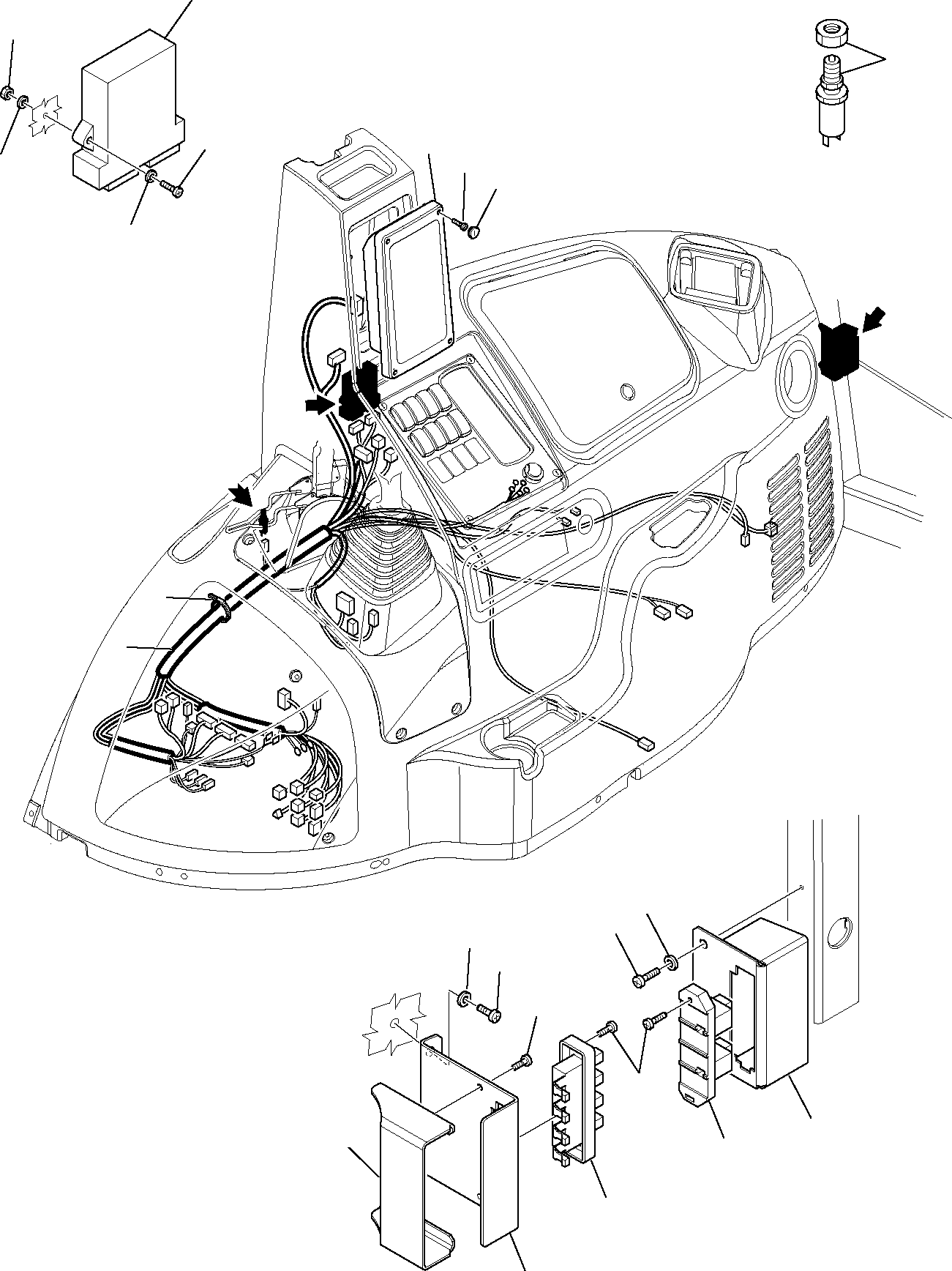Backhoeloaders Komatsu / WB97S-5 S/N F00003-Up(WB97S5) / ELECTRICAL SYSTEM (CAB) (3/5)(B-0220 : 1570)