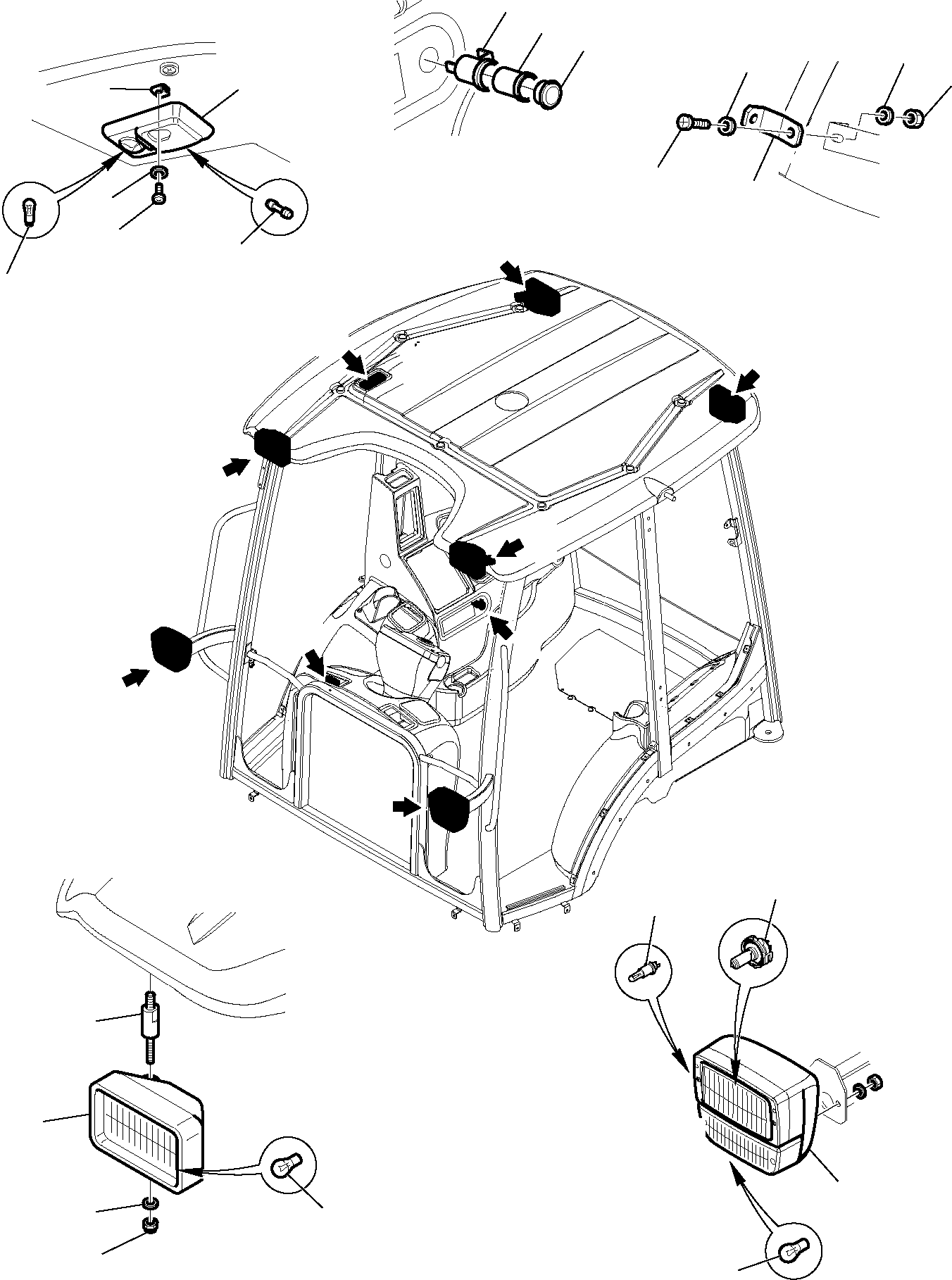 Backhoeloaders Komatsu / WB97S-5 S/N F00003-Up(WB97S5) / ELECTRICAL SYSTEM (CAB) (5/5)(B-0240 : 1580)