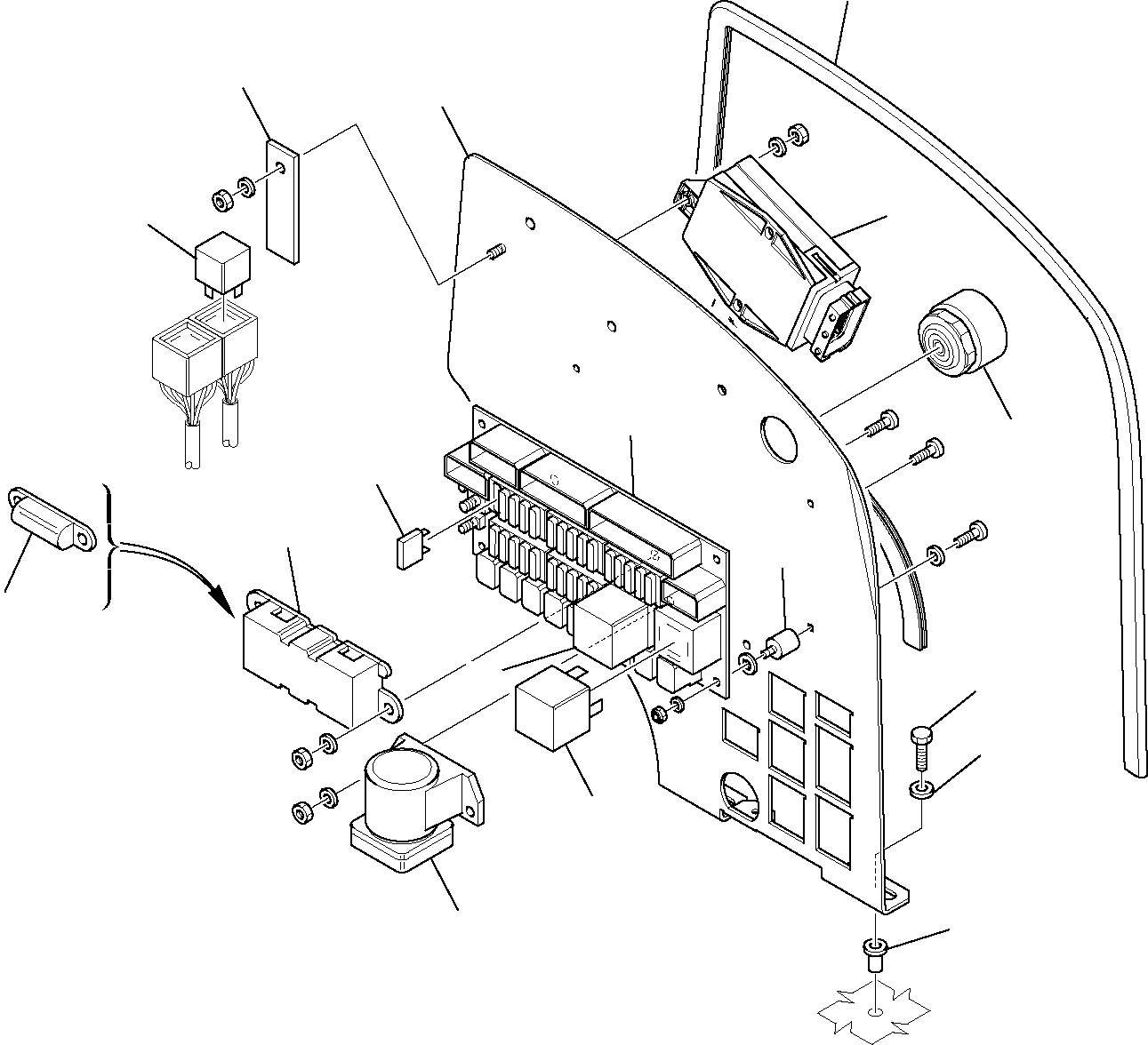 Komatsu parts book diagram for WB97S-5 S/N F00003-Up: ELECTRICAL SYSTEM (FUSE AND LINE)
