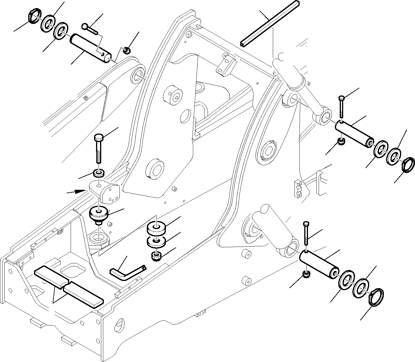 Komatsu parts book diagram for WB97S-5 S/N F00003-Up: FRAME EQUIPMENT