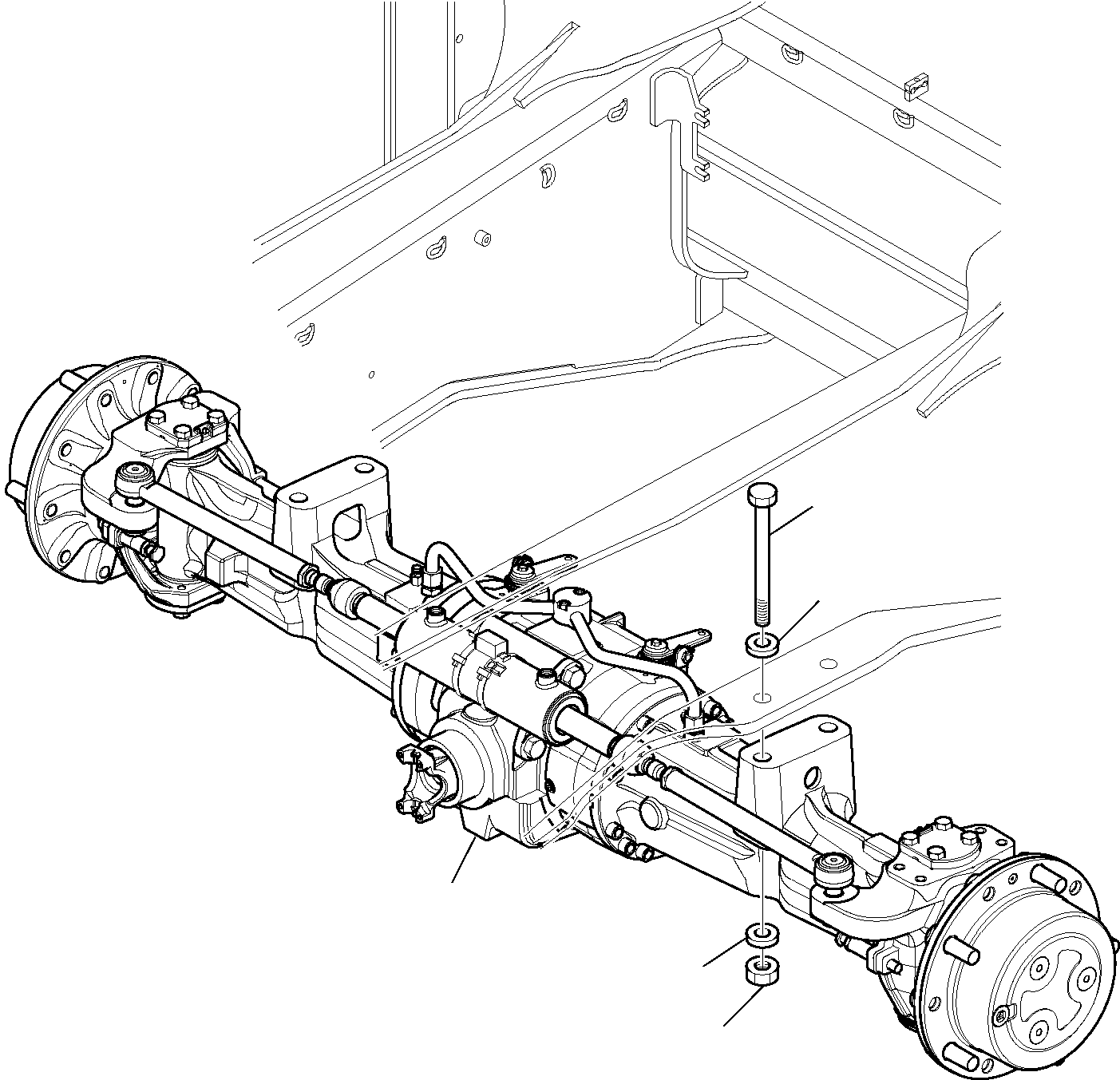 Komatsu parts book diagram for WB97S-5 S/N F00003-Up: REAR AXLE FIXING