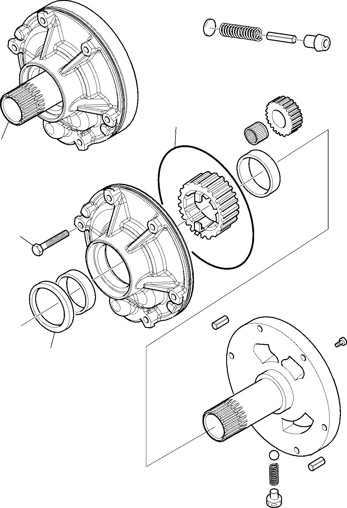 Komatsu parts book diagram for WB97S-5 S/N F00003-Up: TRANSMISSION (1/9)