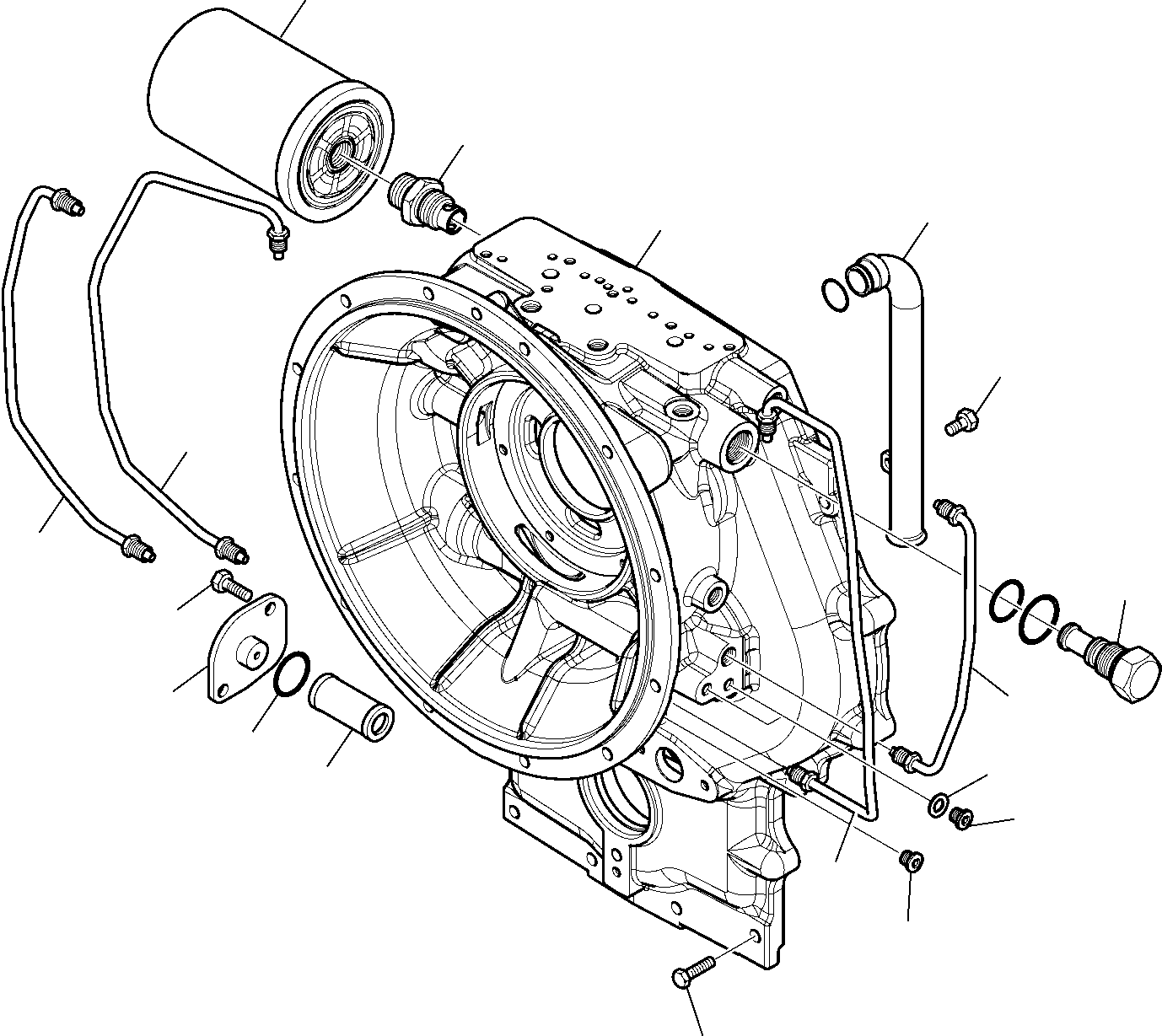 Komatsu parts book diagram for WB97S-5 S/N F00003-Up: TRANSMISSION (2/9)