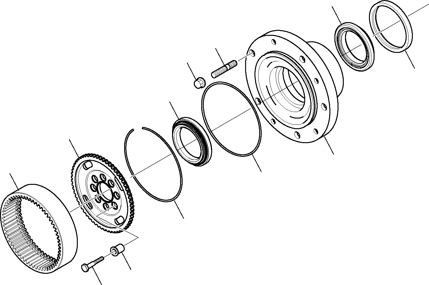 Komatsu parts book diagram for WB97S-5 S/N F00003-Up: FRONT AXLE (6/7)