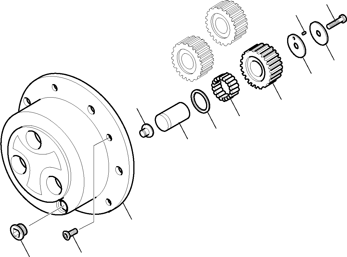 Komatsu parts book diagram for WB97S-5 S/N F00003-Up: FRONT AXLE (7/7)