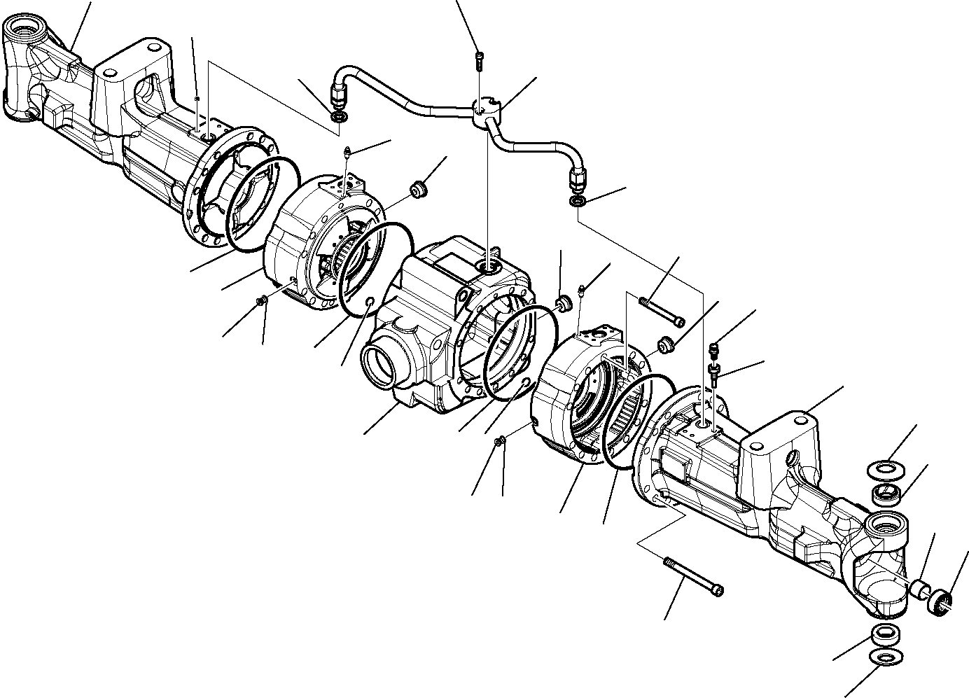 Komatsu parts book diagram for WB97S-5 S/N F00003-Up: REAR AXLE (1/10)