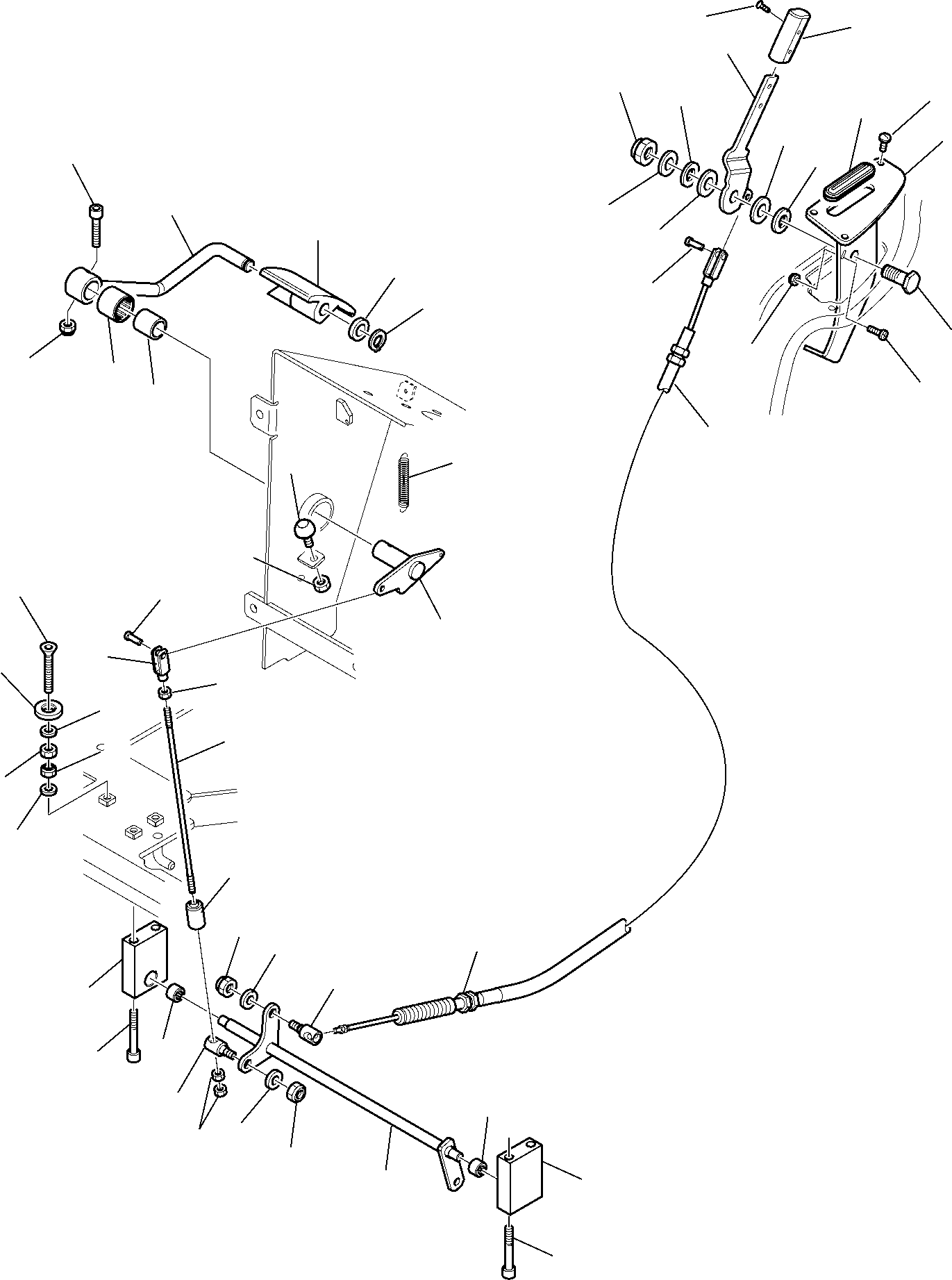 Backhoeloaders Komatsu / WB97S-5 S/N F00003-Up(WB97S5) / FUEL CONTROL LEVER (1/2)(D-0010 : 4000)