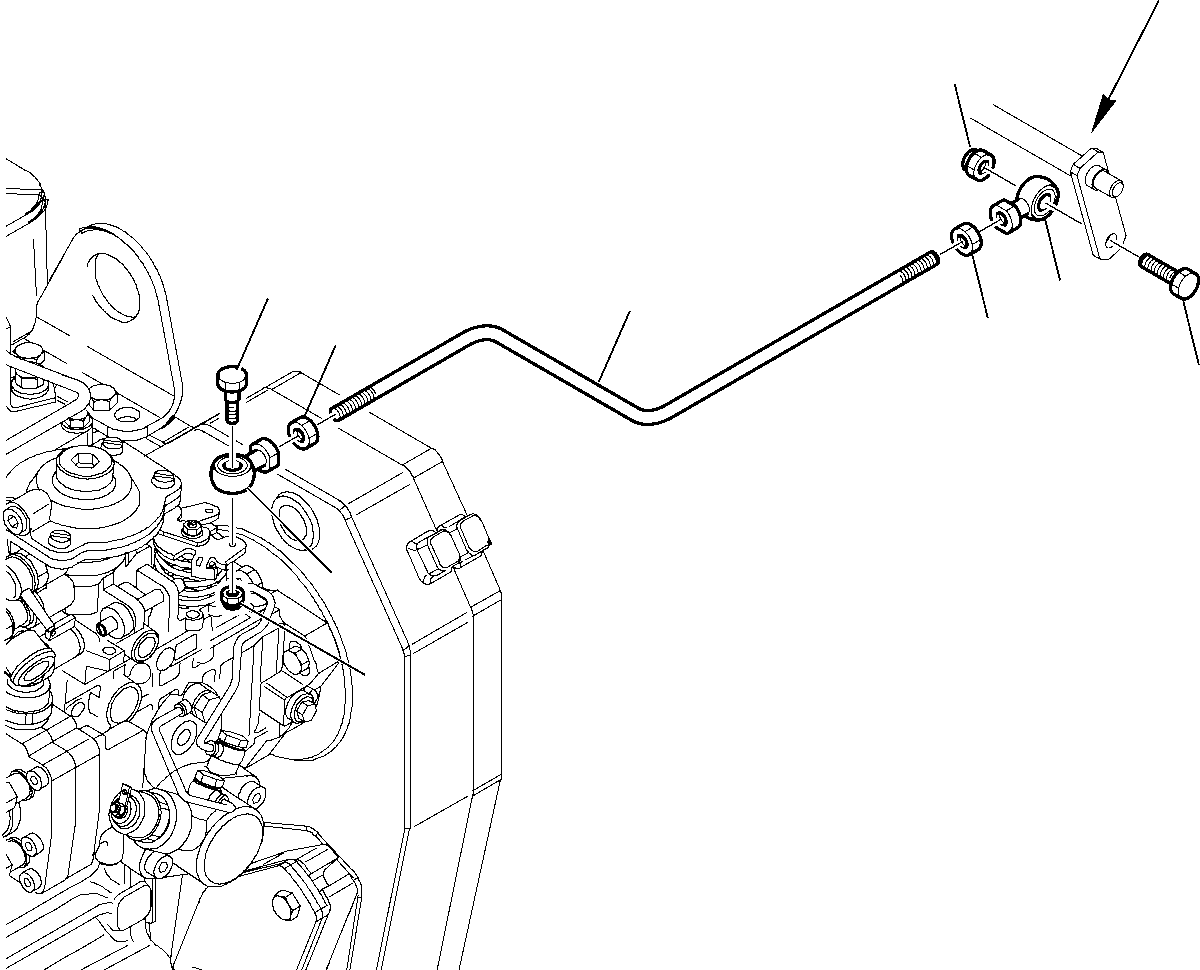 Komatsu parts book diagram for WB97S-5 S/N F00003-Up: FUEL CONTROL LEVER (2/2)