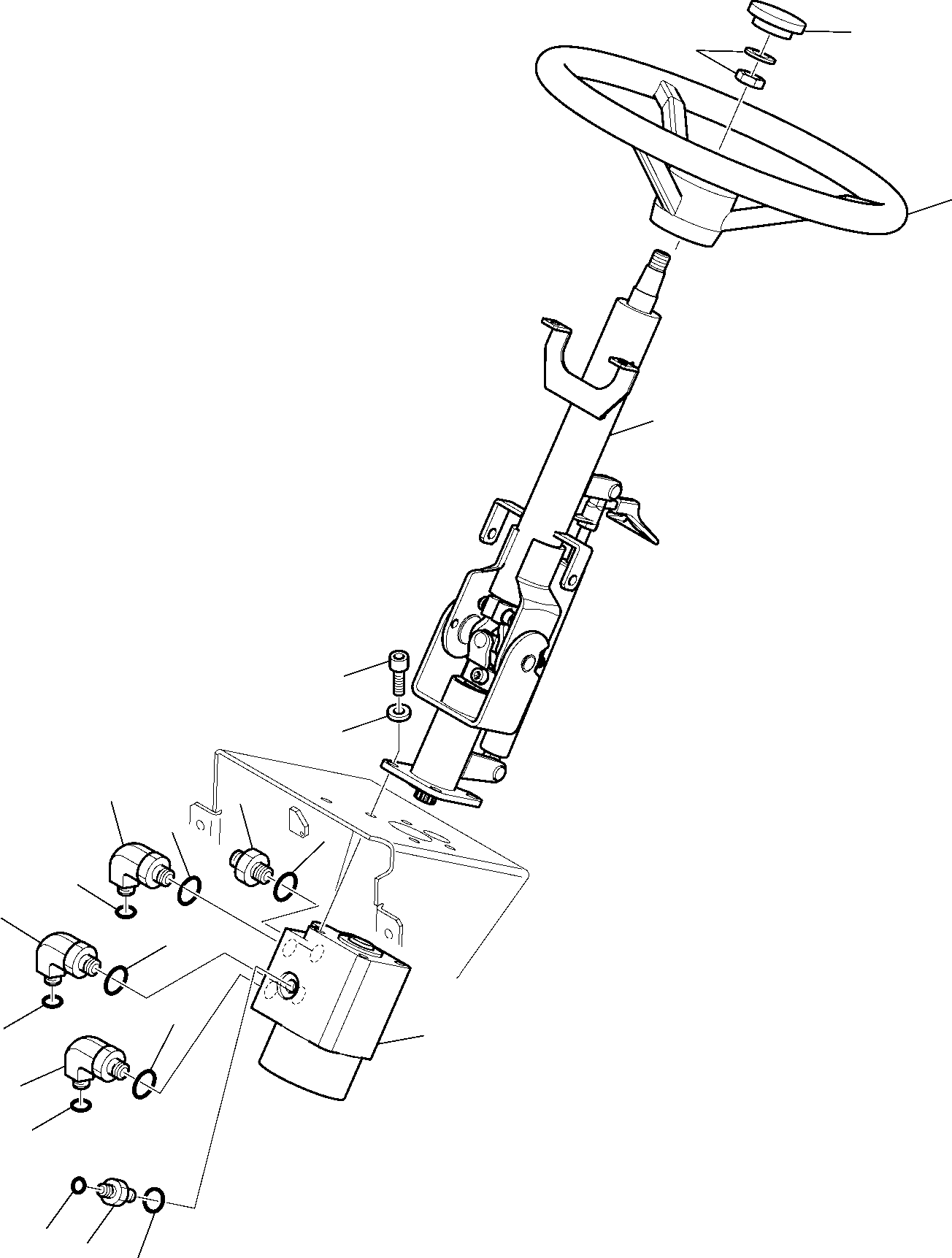 Backhoeloaders Komatsu / WB97S-5 S/N F00003-Up(WB97S5) / STEERING WHEEL(D-0030 : 4100)