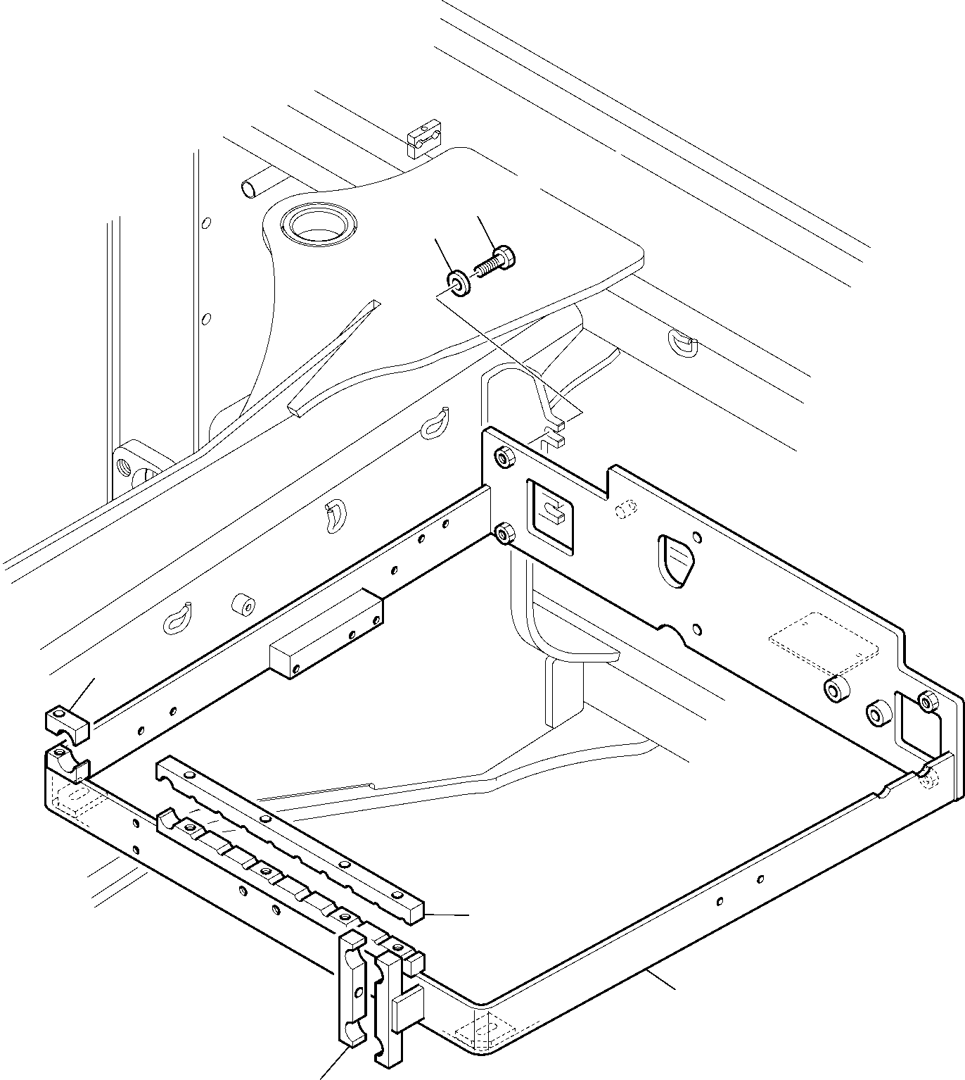 Komatsu parts book diagram for WB97S-5 S/N F00003-Up: MAIN VALVE SUPPORT