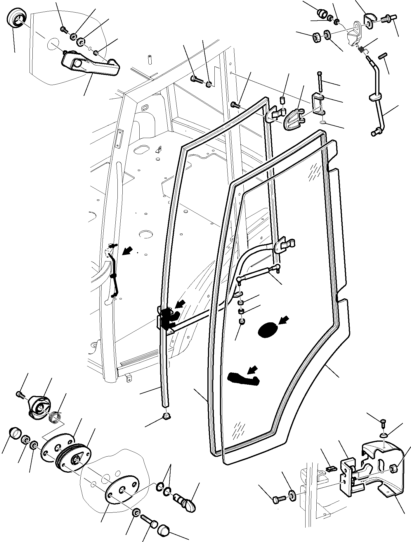 Komatsu parts book diagram for WB97S-5 S/N F00003-Up: CAB (2/17)