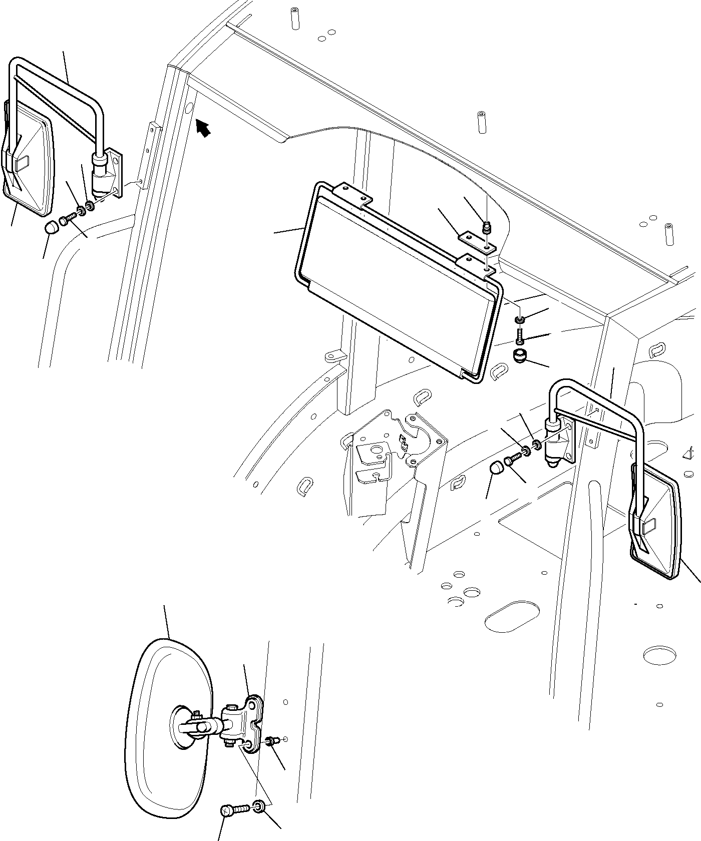 Komatsu parts book diagram for WB97S-5 S/N F00003-Up: CAB (8/17)