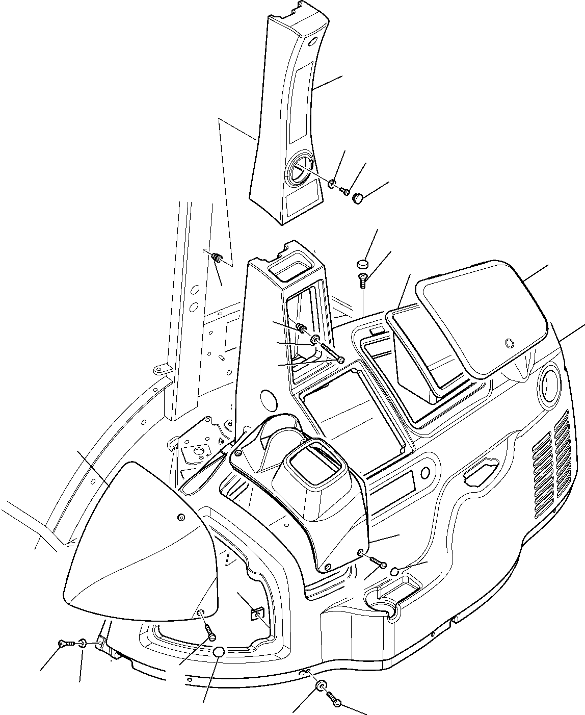Komatsu parts book diagram for WB97S-5 S/N F00003-Up: CAB (WITH AIR CONDITIONING) (11/17)