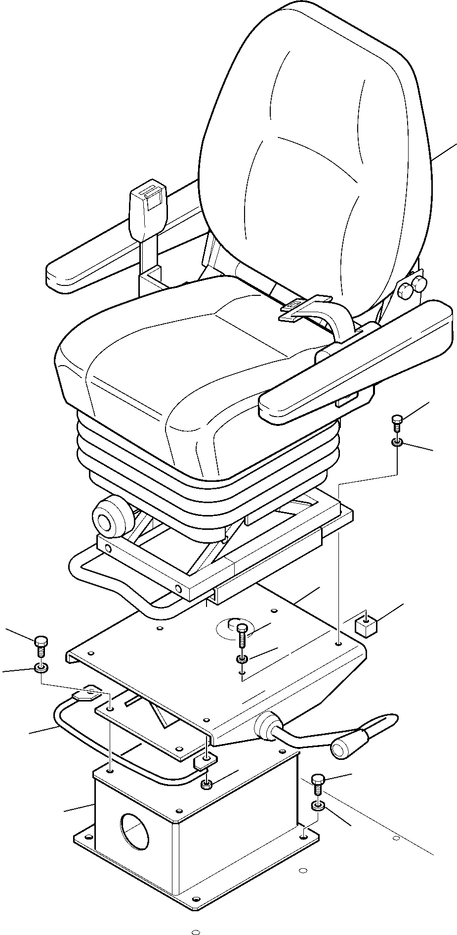 Komatsu parts book diagram for WB97S-5 S/N F00003-Up: OPERATOR'S SEAT (2/2)