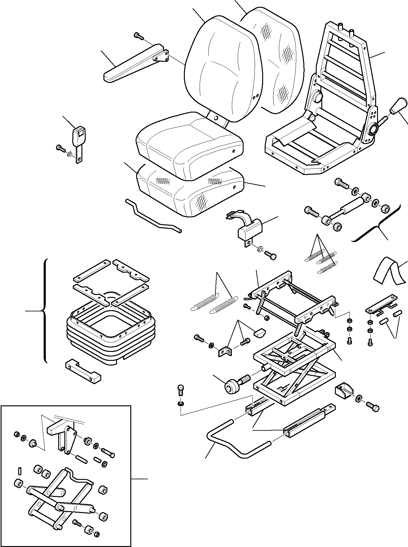 Komatsu parts book diagram for WB97S-5 S/N F00003-Up: OPERATOR'S SEAT (2/2)