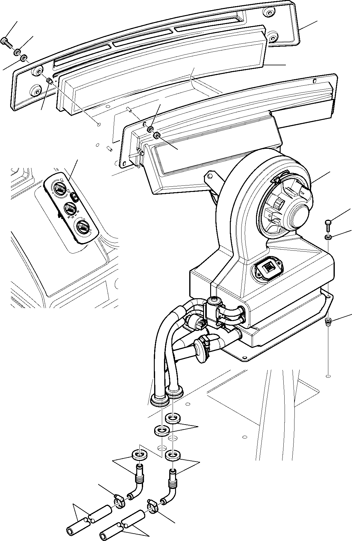 Komatsu parts book diagram for WB97S-5 S/N F00003-Up: AIR CONDITIONING SYSTEM (3/5)