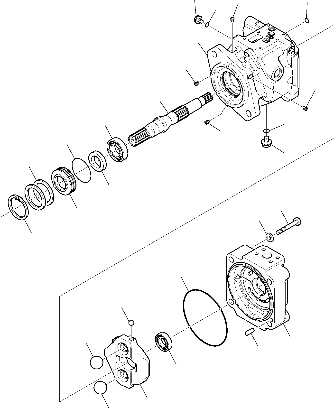 Komatsu parts book diagram for WB97S-5 S/N F00003-Up: HYDRAULIC PUMP (1/4)