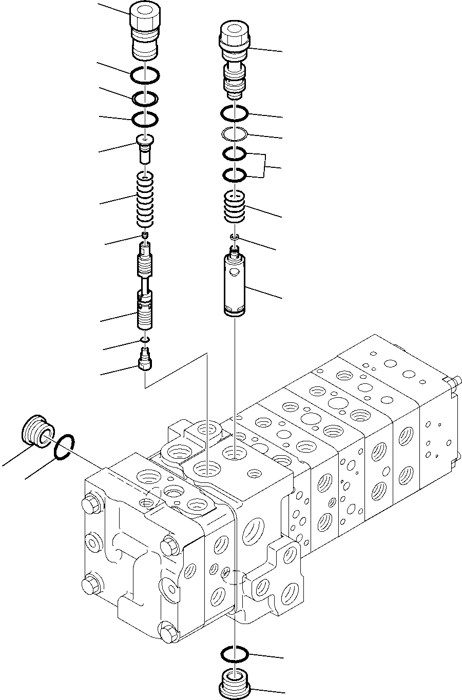 Backhoeloaders Komatsu / WB97S-5 S/N F00003-Up(WB97S5) / 8-SPOOL CONTROL VALVE (3/16)(G-0100 : 6184)