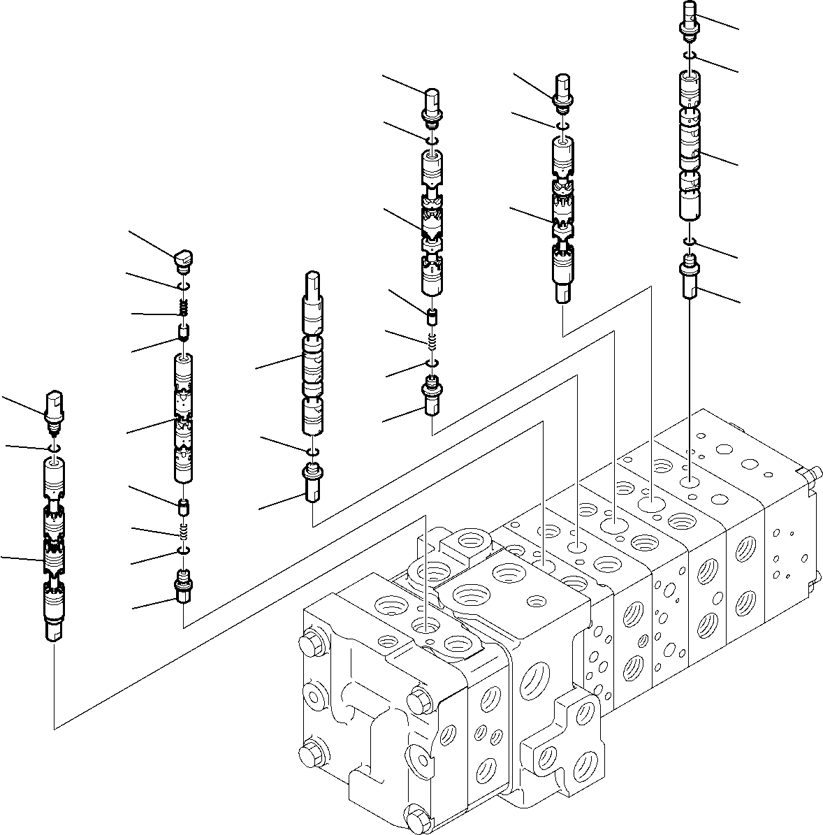 Backhoeloaders Komatsu / WB97S-5 S/N F00003-Up(WB97S5) / 8-SPOOL CONTROL VALVE (6/16)(G-0130 : 6190)