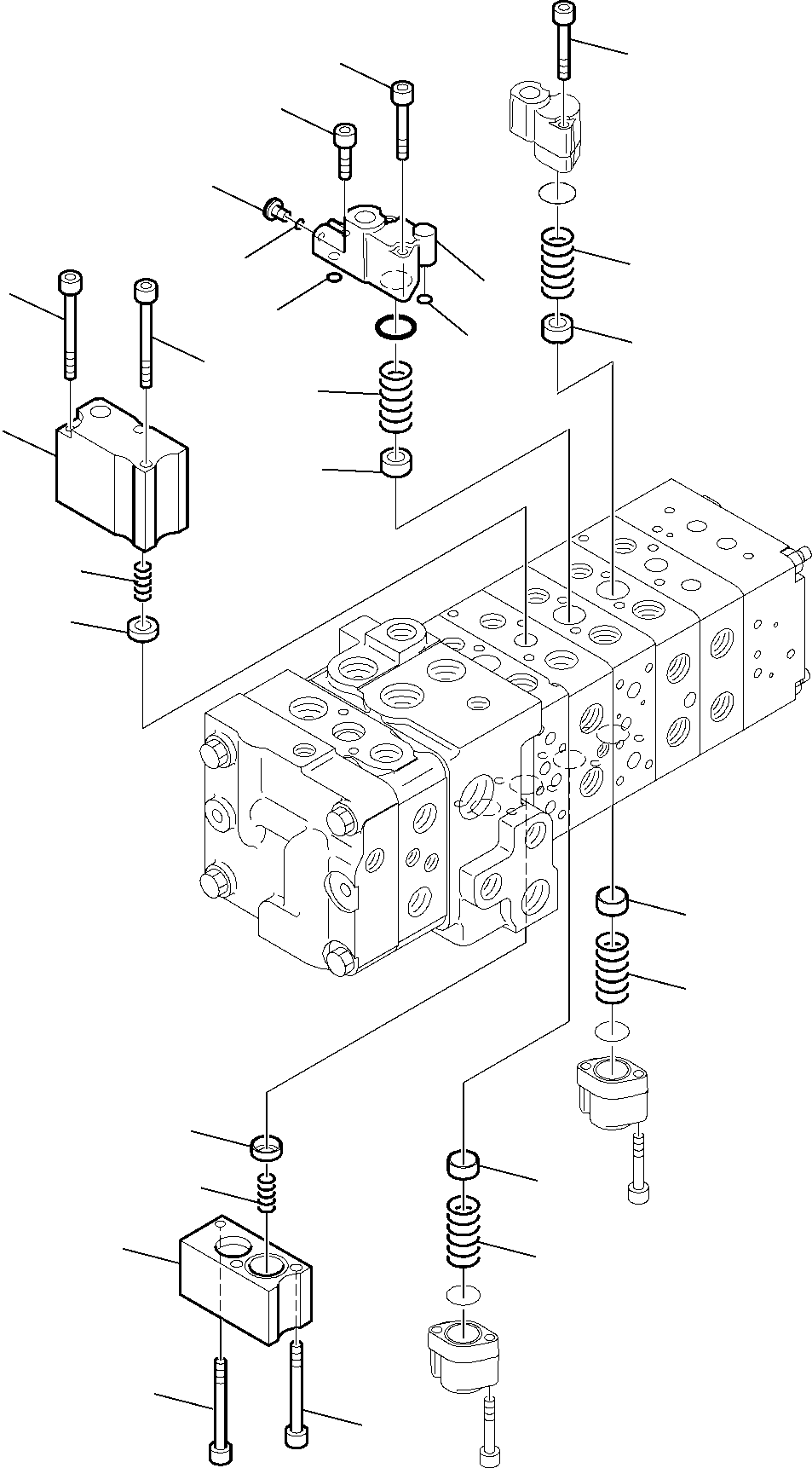 Backhoeloaders Komatsu / WB97S-5 S/N F00003-Up(WB97S5) / 8-SPOOL CONTROL VALVE (8/16)(G-0150 : 6194)