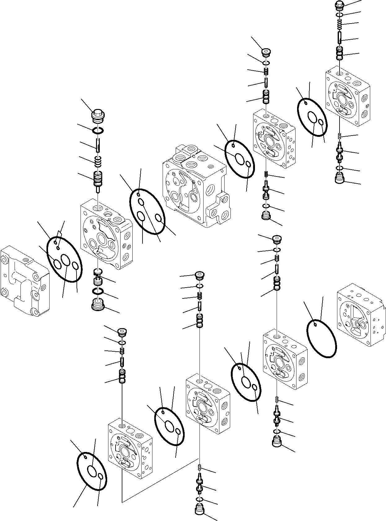 Backhoeloaders Komatsu / WB97S-5 S/N F00003-Up(WB97S5) / 8-SPOOL CONTROL VALVE (11/16)(G-0180 : 6200)