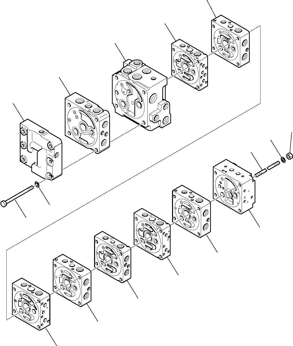 Komatsu parts book diagram for WB97S-5 S/N F00003-Up: 10-SPOOL CONTROL VALVE (1/16)