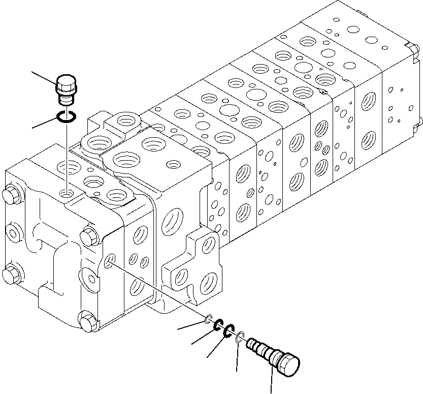 Komatsu parts book diagram for WB97S-5 S/N F00003-Up: 10-SPOOL CONTROL VALVE (2/16)