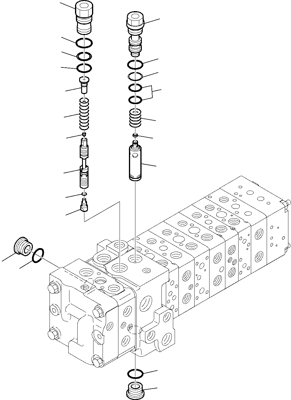 Backhoeloaders Komatsu / WB97S-5 S/N F00003-Up(WB97S5) / 10-SPOOL CONTROL VALVE (3/16)(G-0260 : 6264)