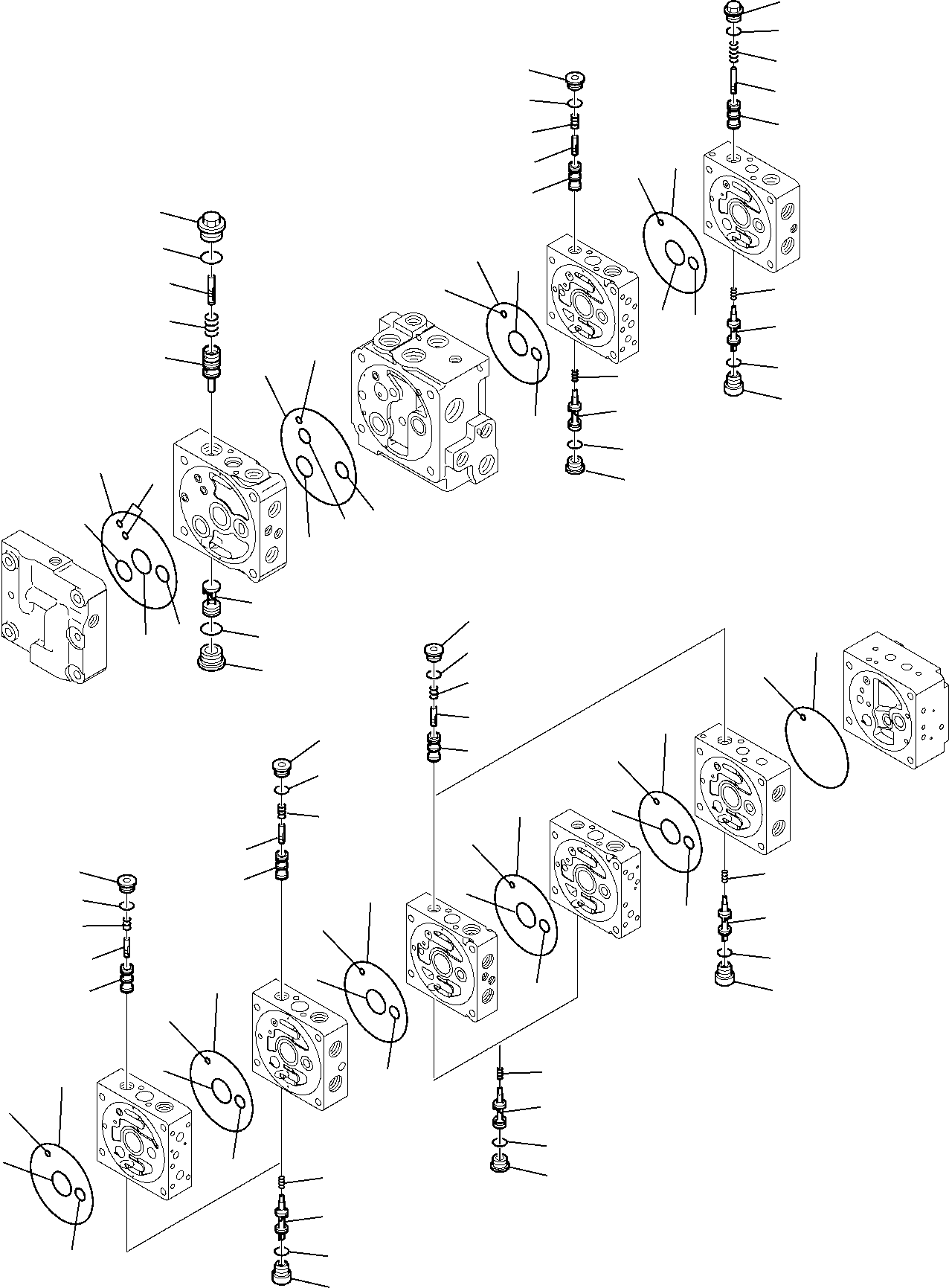 Komatsu parts book diagram for WB97S-5 S/N F00003-Up: 10-SPOOL CONTROL VALVE (11/16)