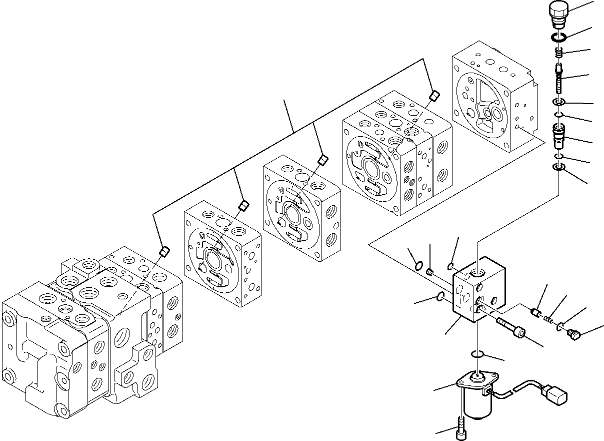 Backhoeloaders Komatsu / WB97S-5 S/N F00003-Up(WB97S5) / 10-SPOOL CONTROL VALVE (13/16)(G-0360 : 6284)