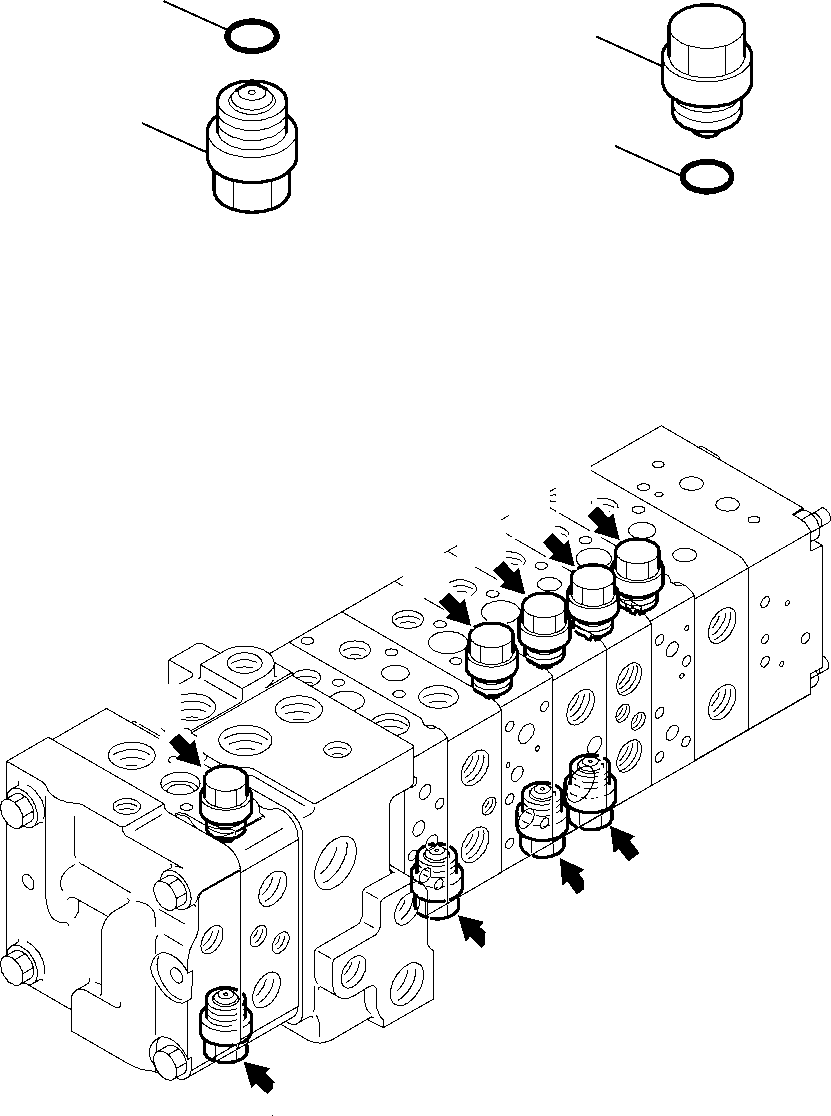 Backhoeloaders Komatsu / WB97S-5 S/N F00003-Up(WB97S5) / 10-SPOOL CONTROL VALVE (14/16)(G-0370 : 6286)