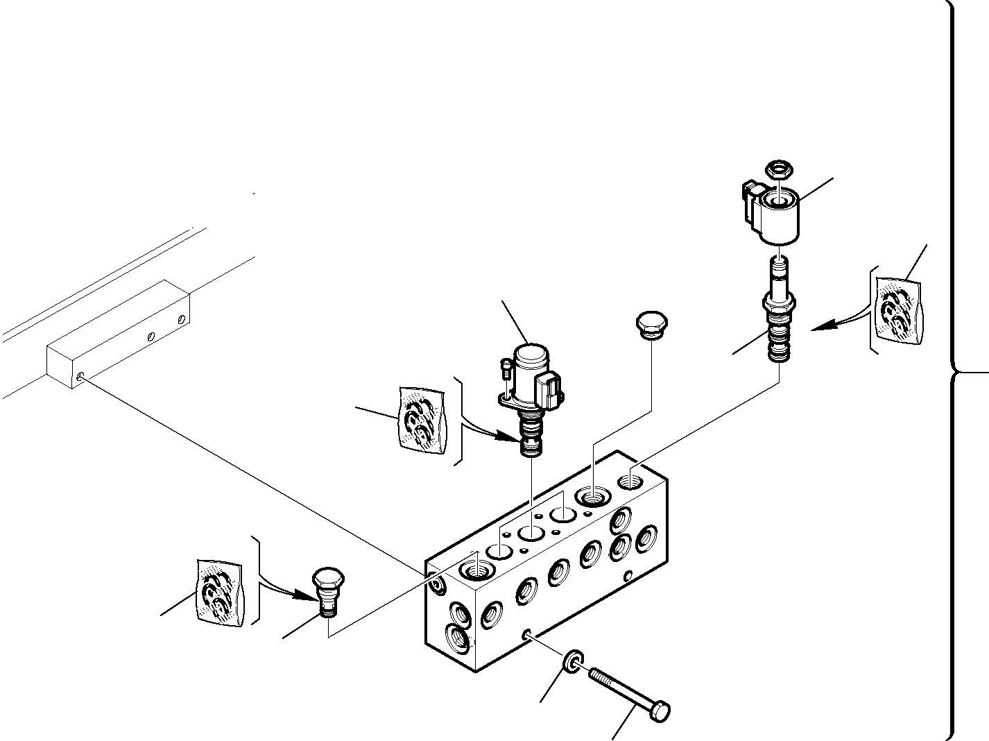 Komatsu parts book diagram for WB97S-5 S/N F00003-Up: SERVOCONTROL FEED UNIT