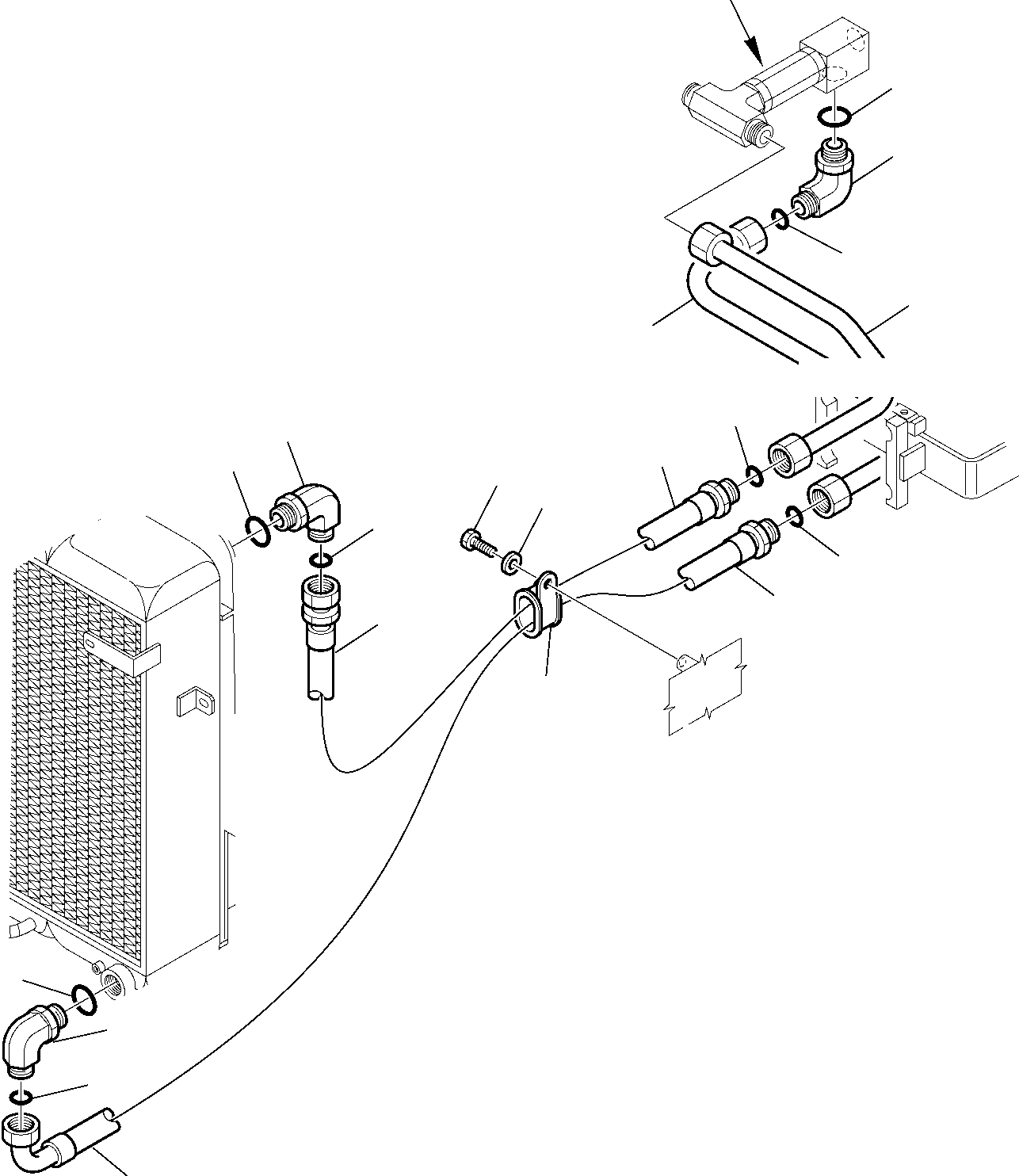 Komatsu parts book diagram for WB97S-5 S/N F00003-Up: HYDRAULIC PIPING (RETURN LINE) (3/3)