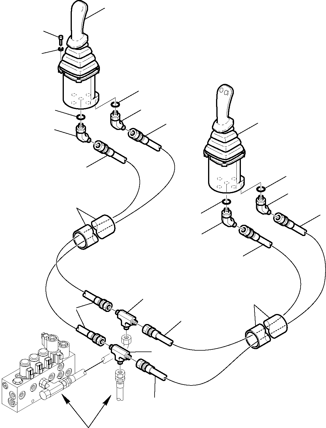Backhoeloaders Komatsu / WB97S-5 S/N F00003-Up(WB97S5) / HYDRAULIC PIPING (SERVOCONTROL DELIVERY AND RETURN LINE) (BACKHOE LINE)(G-0580 : 6450)
