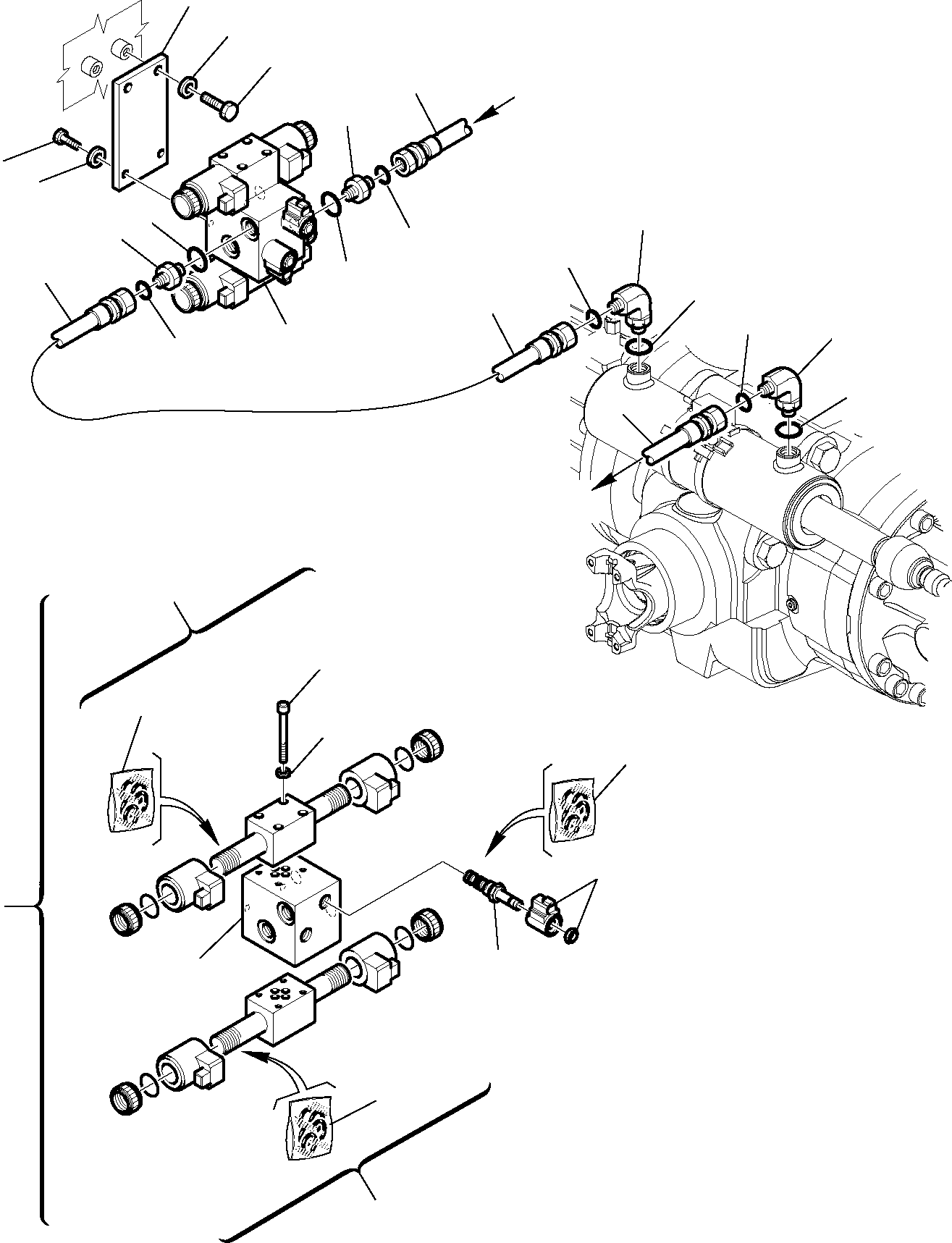 Backhoeloaders Komatsu / WB97S-5 S/N F00003-Up(WB97S5) / HYDRAULIC PIPING (STEERING LINE) (3/3)(G-0640 : 6510)