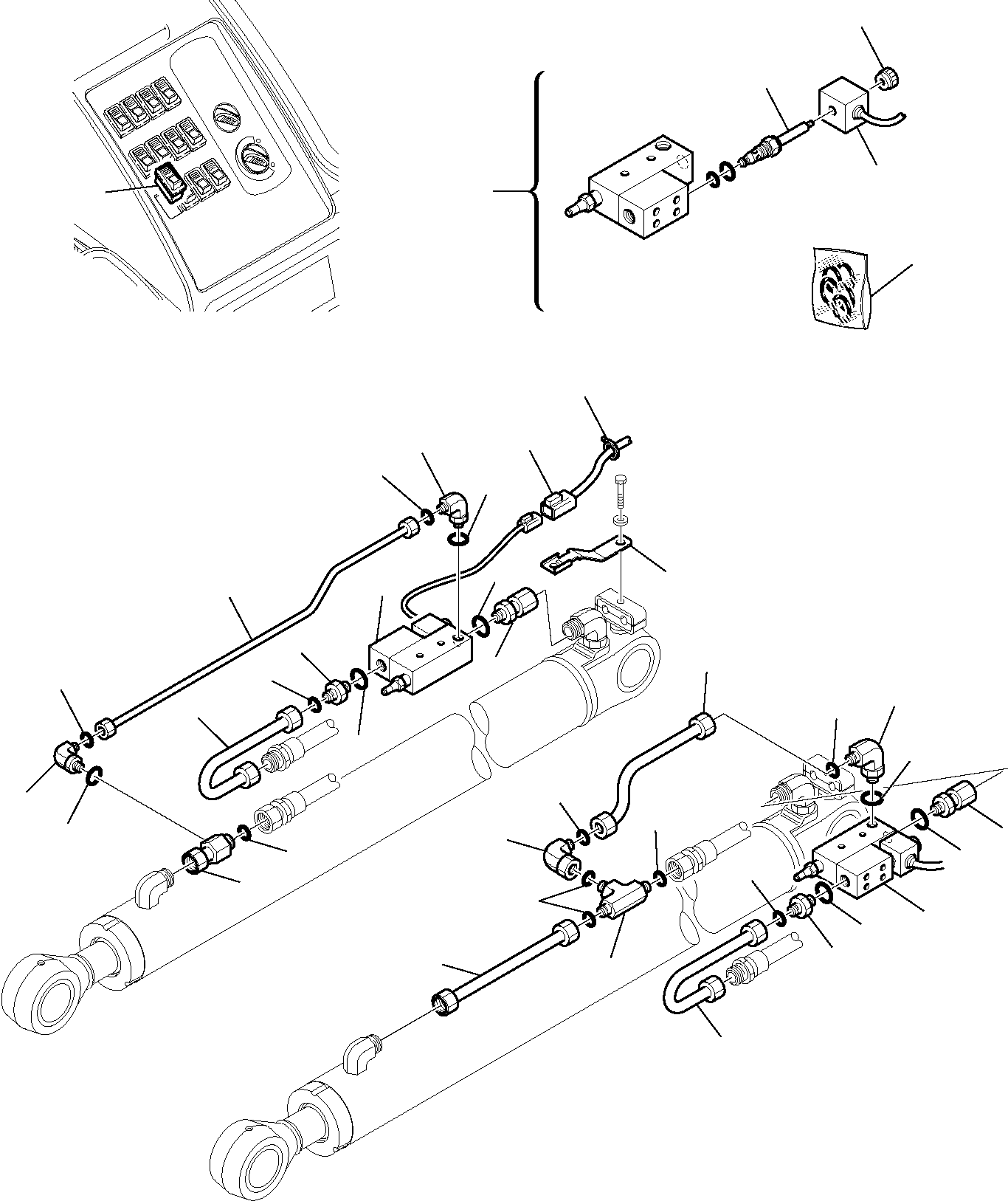 Backhoeloaders Komatsu / WB97S-5 S/N F00003-Up(WB97S5) / HYDRAULIC PIPING (SHOVEL LIFTING CYLINDER) (SAFETY VALVE)(G-0680 : 6605)