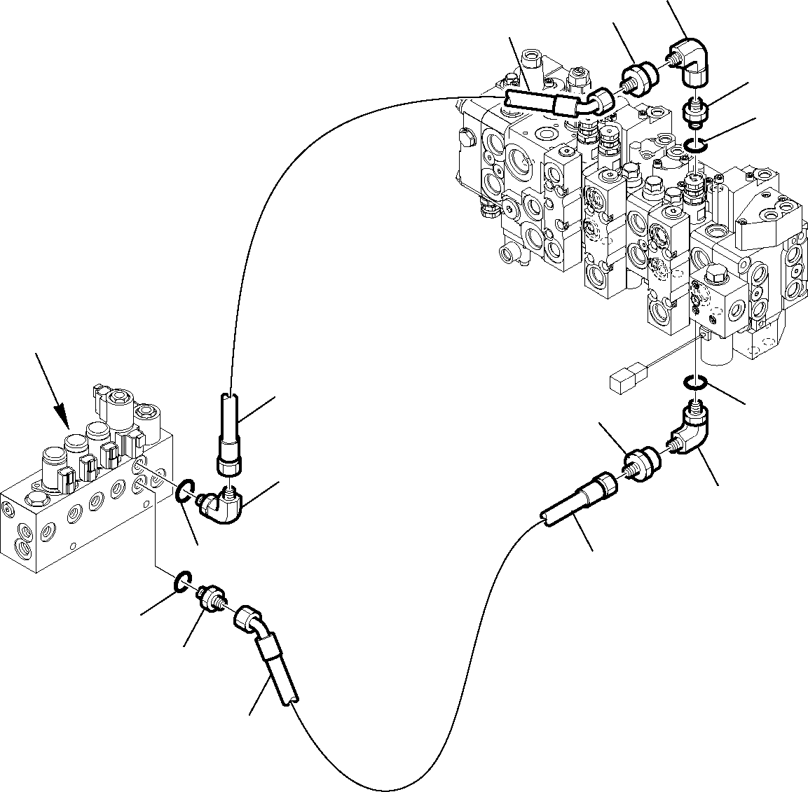 Backhoeloaders Komatsu / WB97S-5 S/N F00003-Up(WB97S5) / HYDRAULIC PIPING (BUCKET 4 IN 1 CONTROL LINE)(G-0710 : 6620)