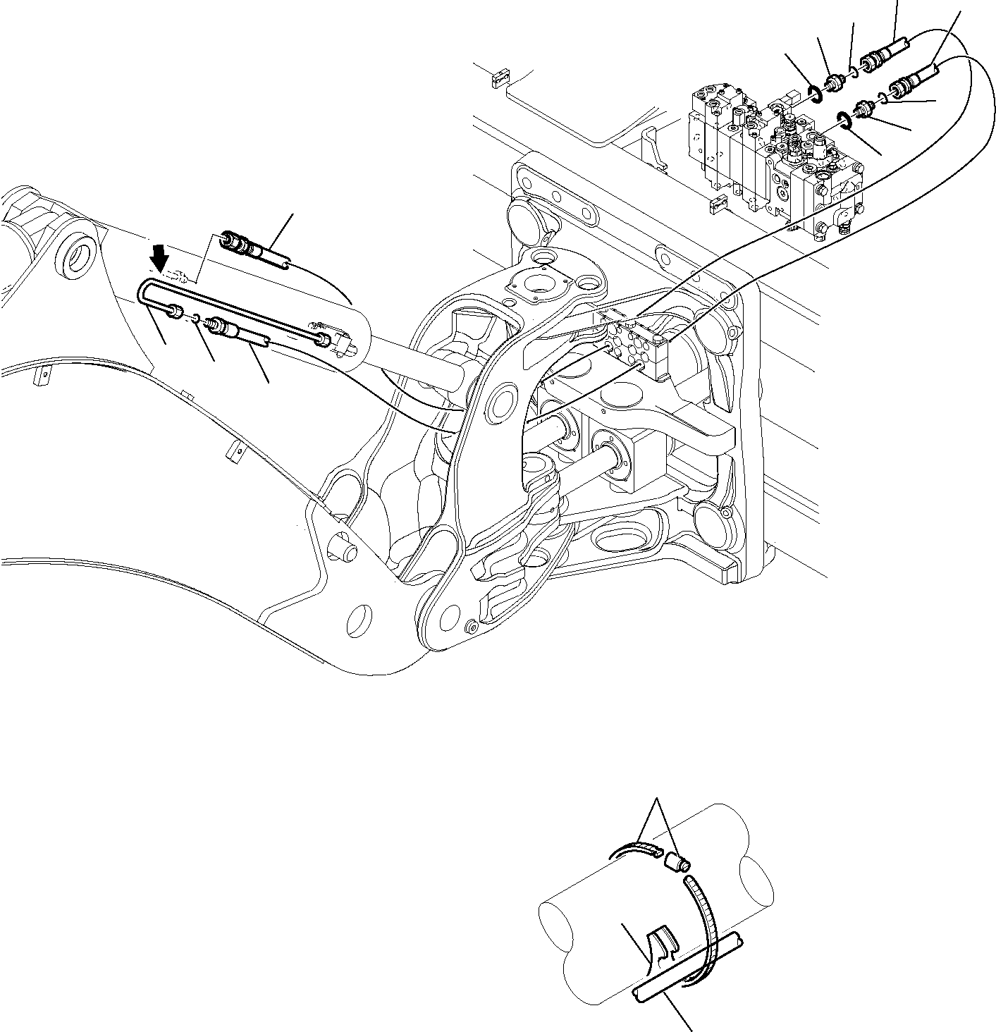 Backhoeloaders Komatsu / WB97S-5 S/N F00003-Up(WB97S5) / HYDRAULIC PIPING (BOOM LINE) (SAFETY VALVE) (1/2)(G-0820 : 6727)