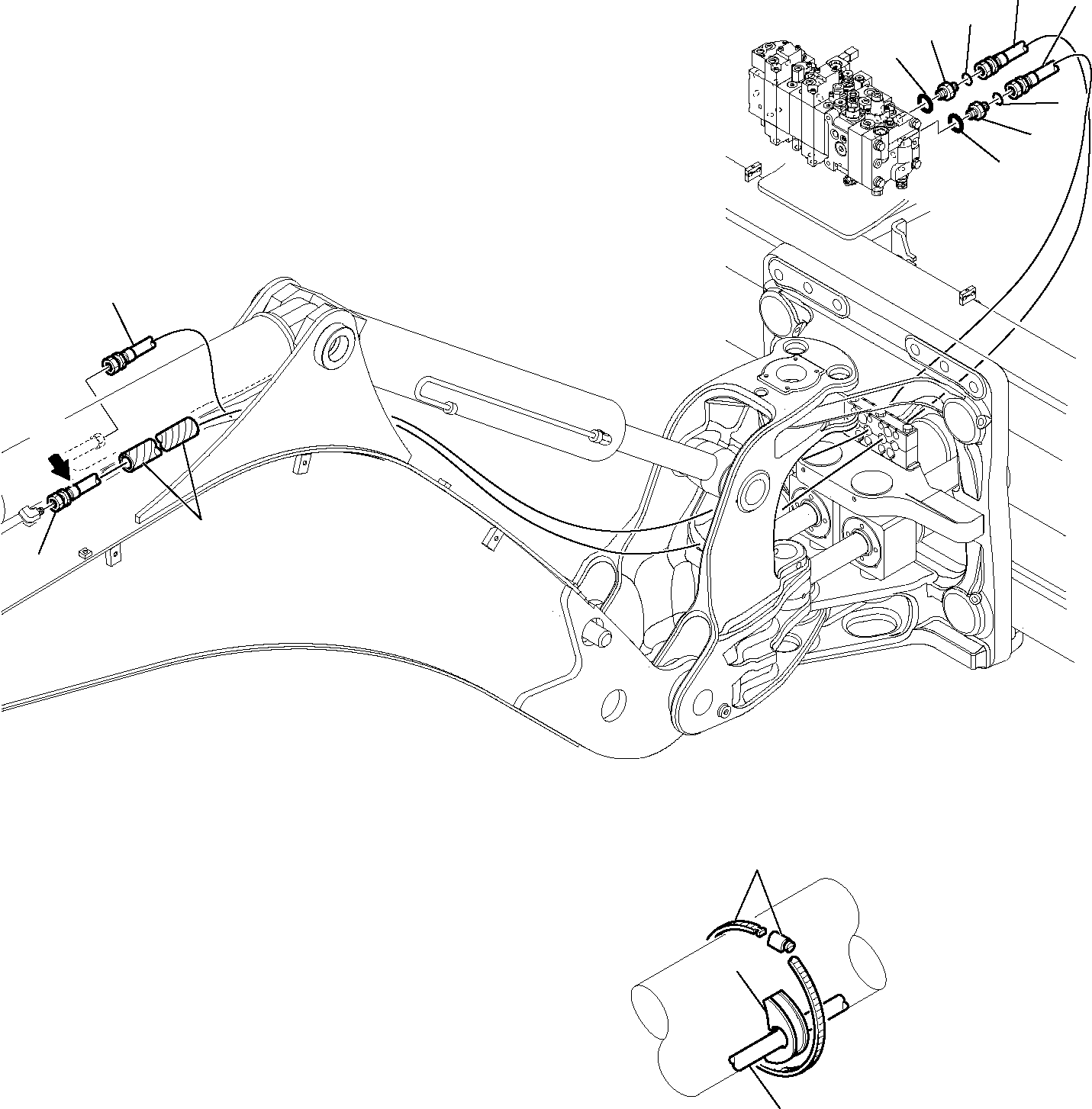 Backhoeloaders Komatsu / WB97S-5 S/N F00003-Up(WB97S5) / HYDRAULIC PIPING (ARM LINE)(G-0840 : 6730)