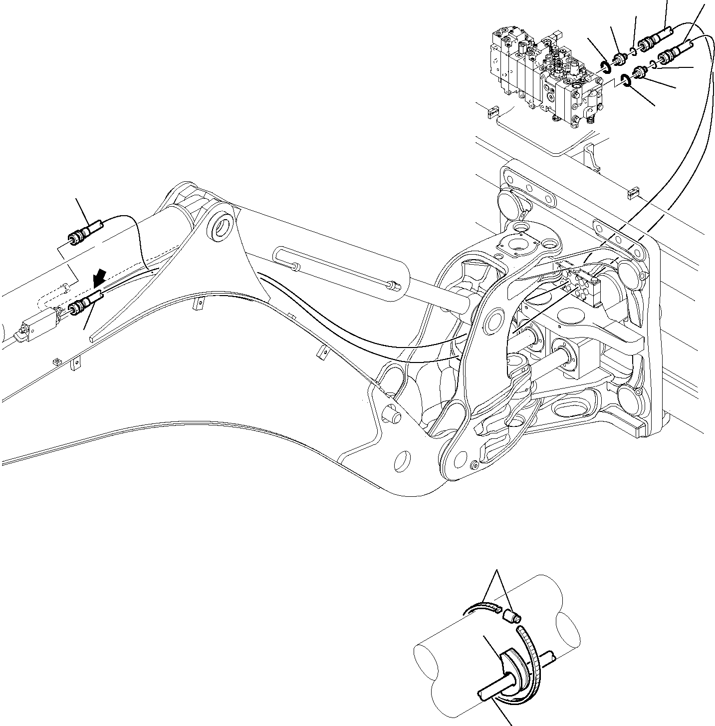 Backhoeloaders Komatsu / WB97S-5 S/N F00003-Up(WB97S5) / HYDRAULIC PIPING (ARM LINE) (SAFETY VALVE) (1/2)(G-0860 : 6737)
