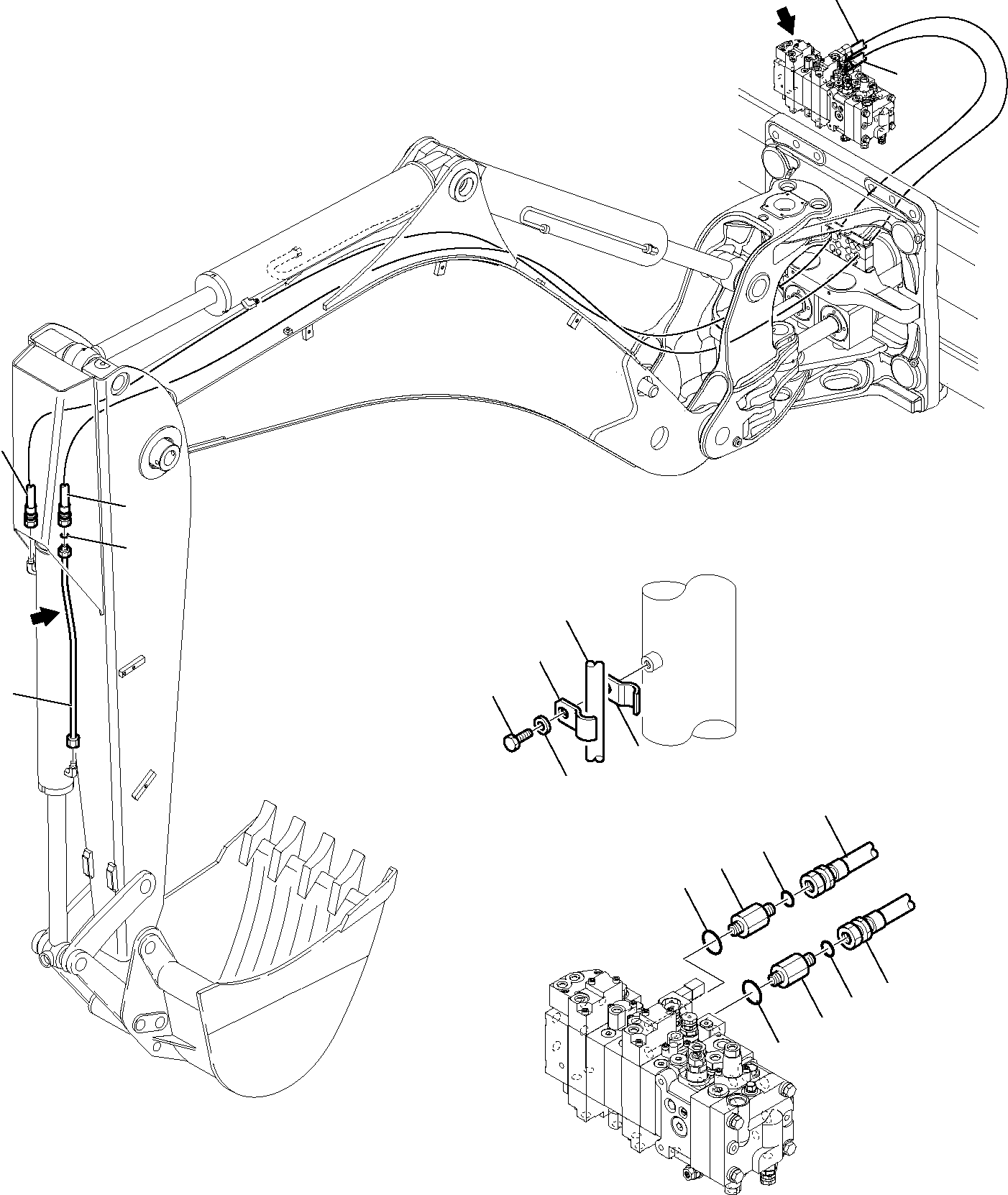 Backhoeloaders Komatsu / WB97S-5 S/N F00003-Up(WB97S5) / HYDRAULIC PIPING (BUCKET LINE)(G-0880 : 6740)