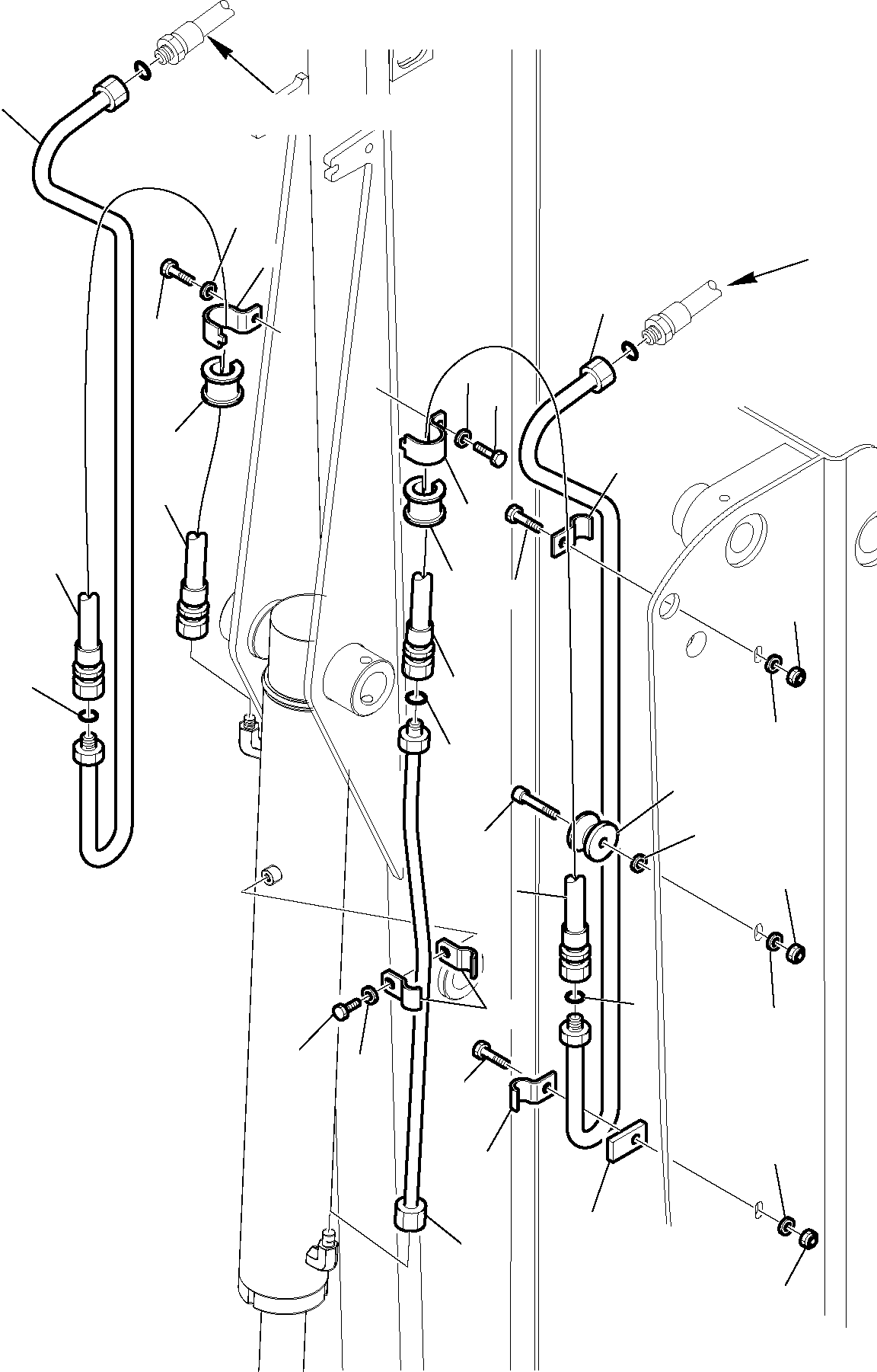 Backhoeloaders Komatsu / WB97S-5 S/N F00003-Up(WB97S5) / HYDRAULIC PIPING (BUCKET LINE) (WITH TELESCOPIC ARM) (2/2)(G-0900 : 6750)