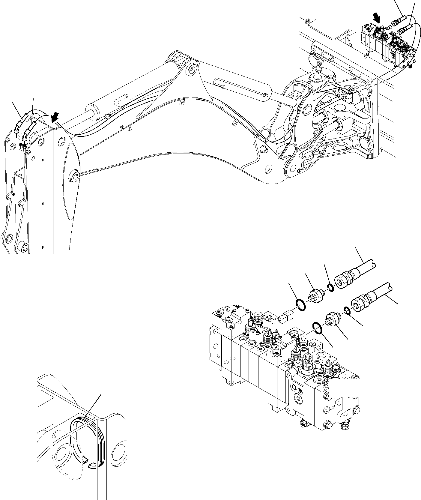 Backhoeloaders Komatsu / WB97S-5 S/N F00003-Up(WB97S5) / HYDRAULIC PIPING (TELESCOPIC ARM LINE)(G-0920 : 6760)
